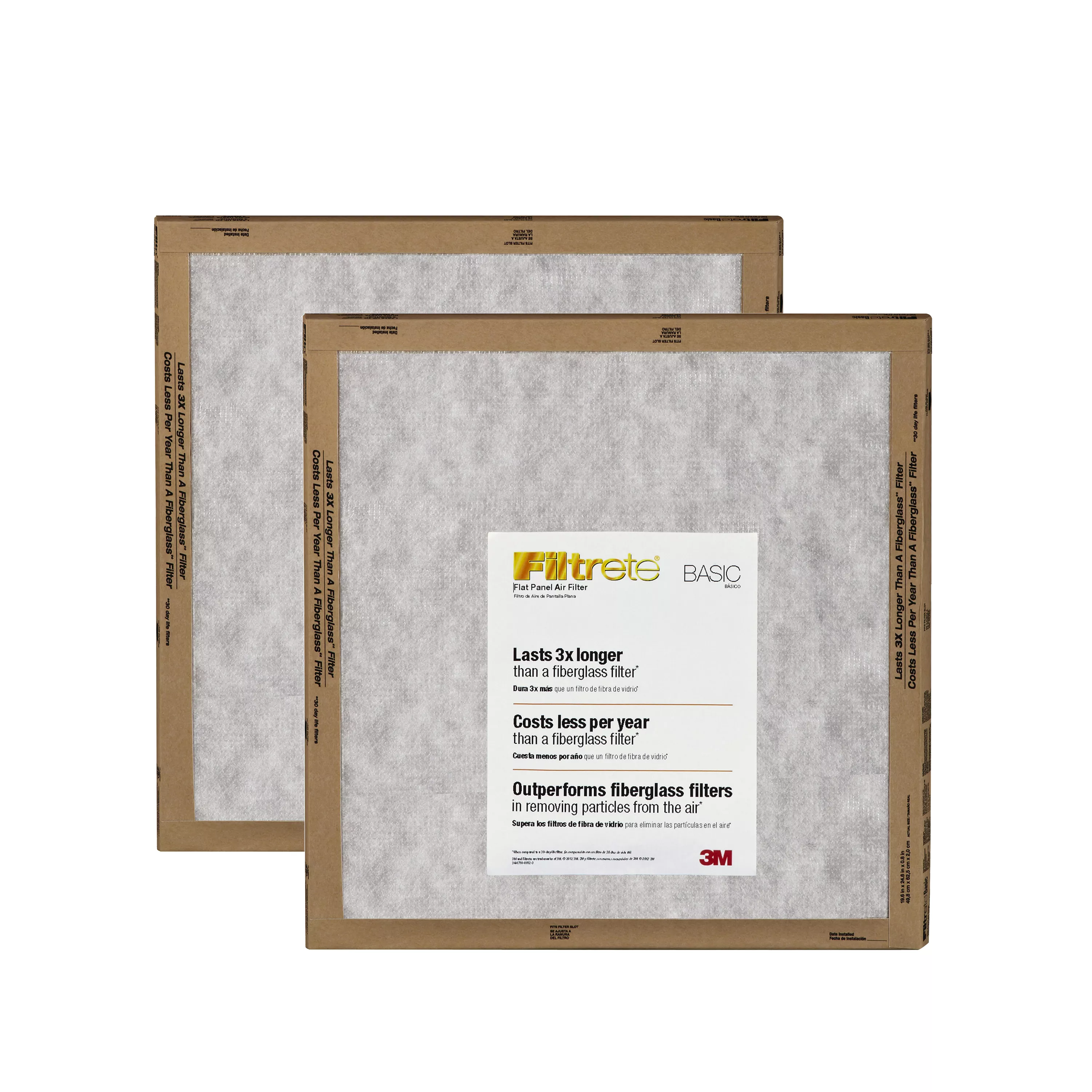 Filtrete™ Flat Panel Air FIlter FPL11-2PK-24, 14 in x 14 in x 1 in (35.5 cm x 35.5 cm x 2.5 cm)