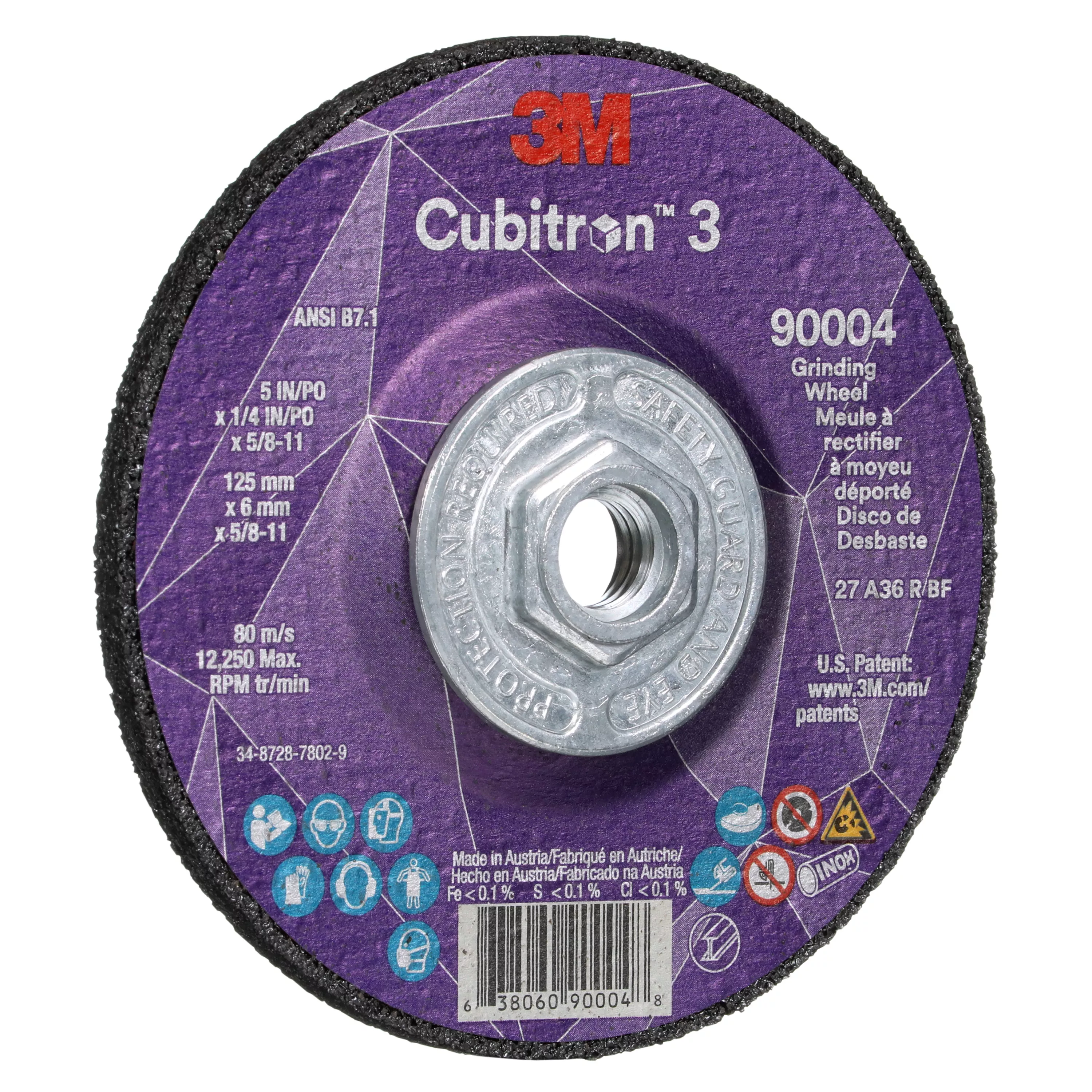 SKU 7100312967 | 3M™ Cubitron™ 3 Depressed Center Grinding Wheel