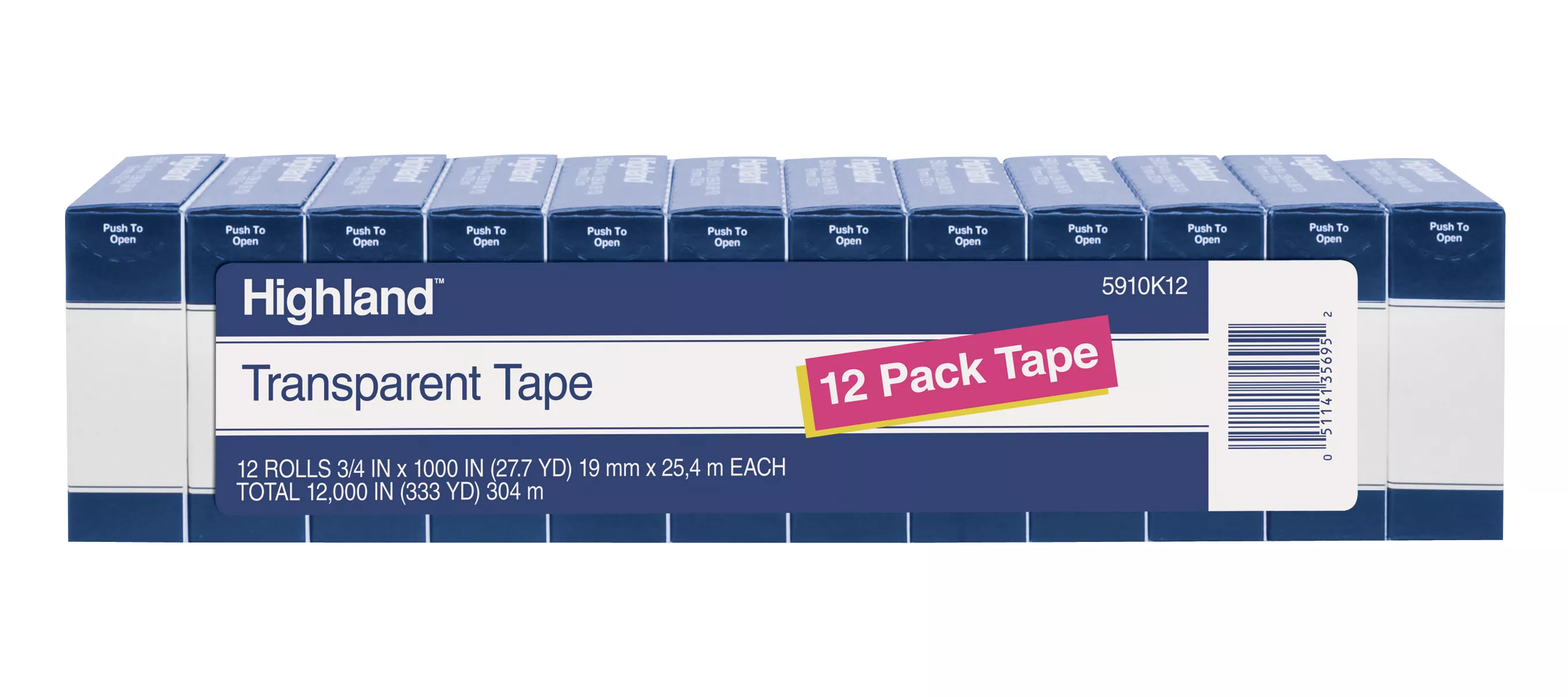 SKU 7100090884 | Highland™ Transparent Tape 5910K12