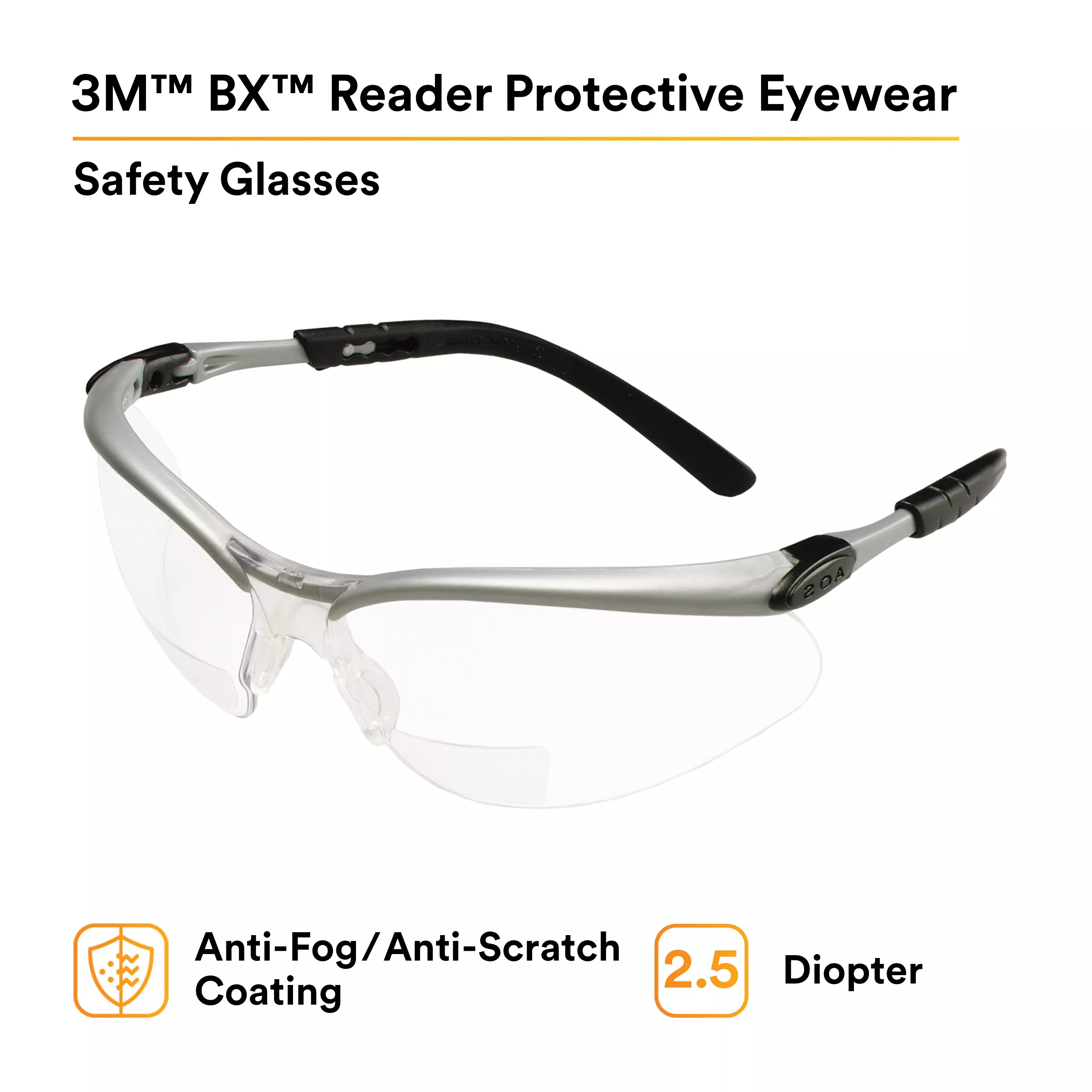 SKU 7000127491 | 3M™ BX™ Reader Protective Eyewear 11376-00000-20