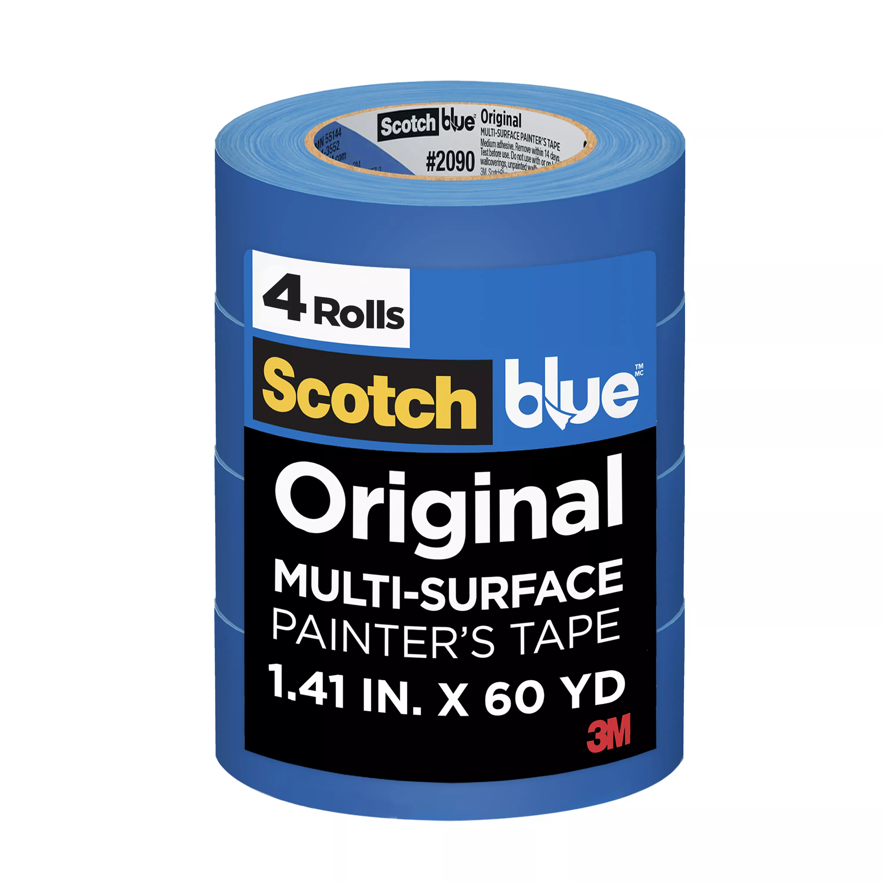 ScotchBlue™ Original Painter's Tape 2090-36EP4, 1.41 in x 60 yd (36mm x 54,8m), 4 rolls/pack