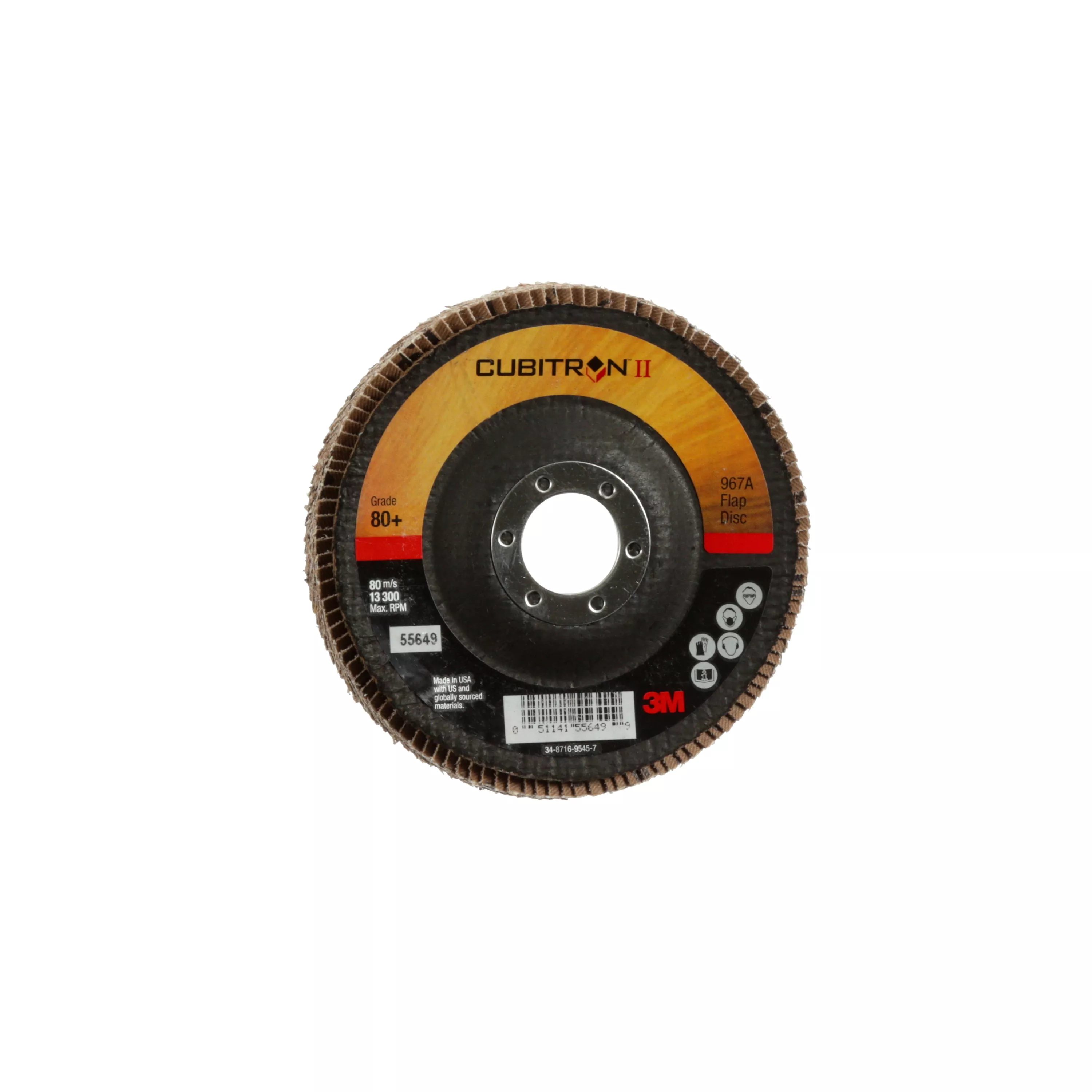 SKU 7010363308 | 3M™ Cubitron™ II Flap Disc 967A