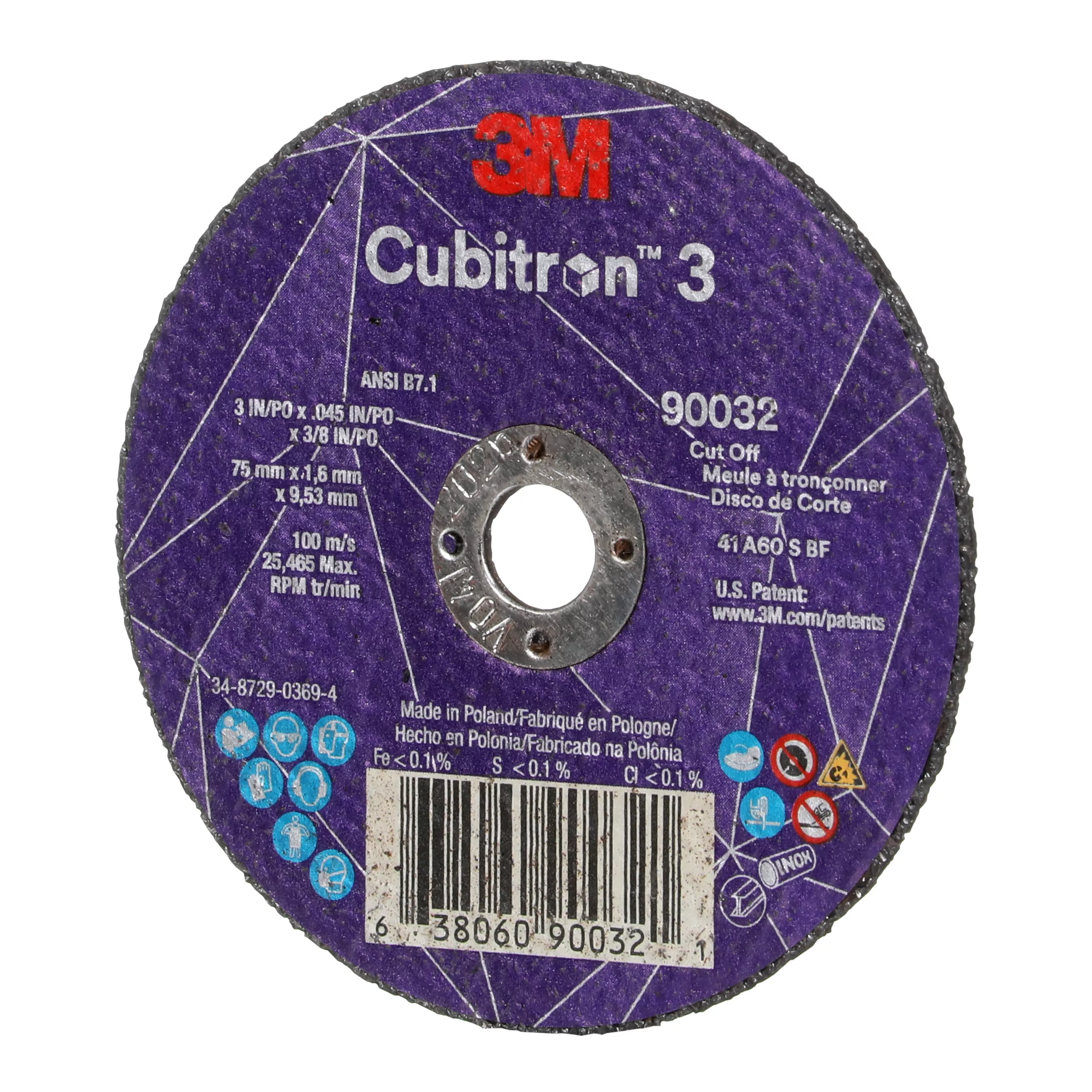 Product Number 90032 | 3M™ Cubitron™ 3 Cut-Off Wheel