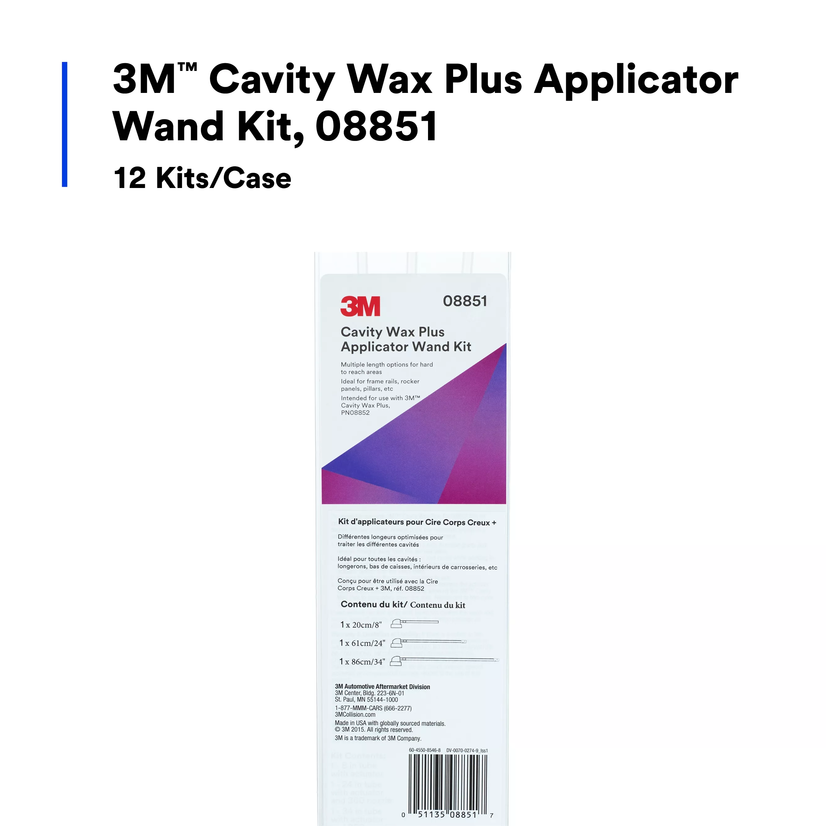 SKU 7100088894 | 3M™ Cavity Wax Plus Applicator Wand Kit