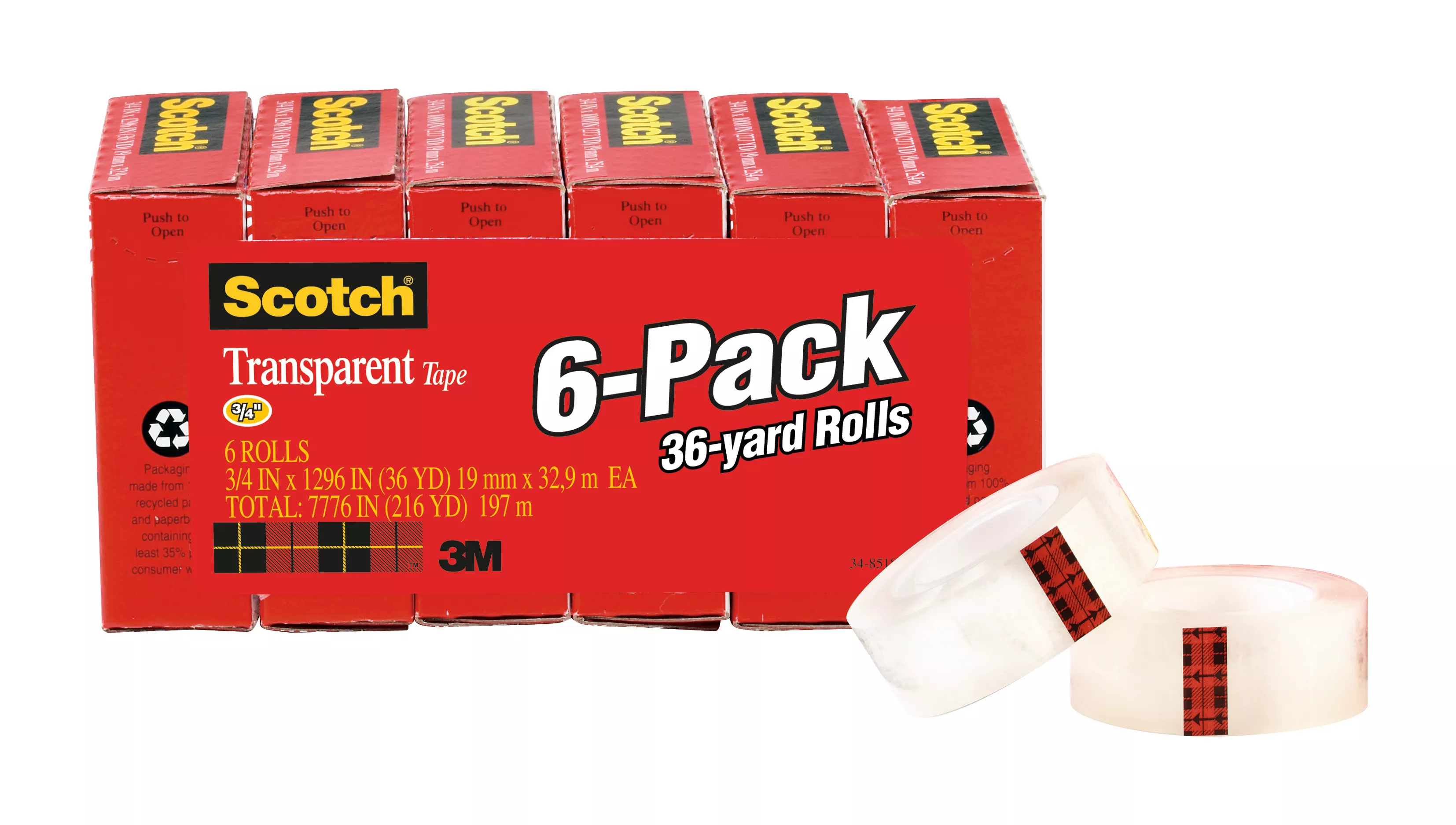 SKU 7010341635 | Scotch® Tape 600-6PK 3/4 in x 1296 in