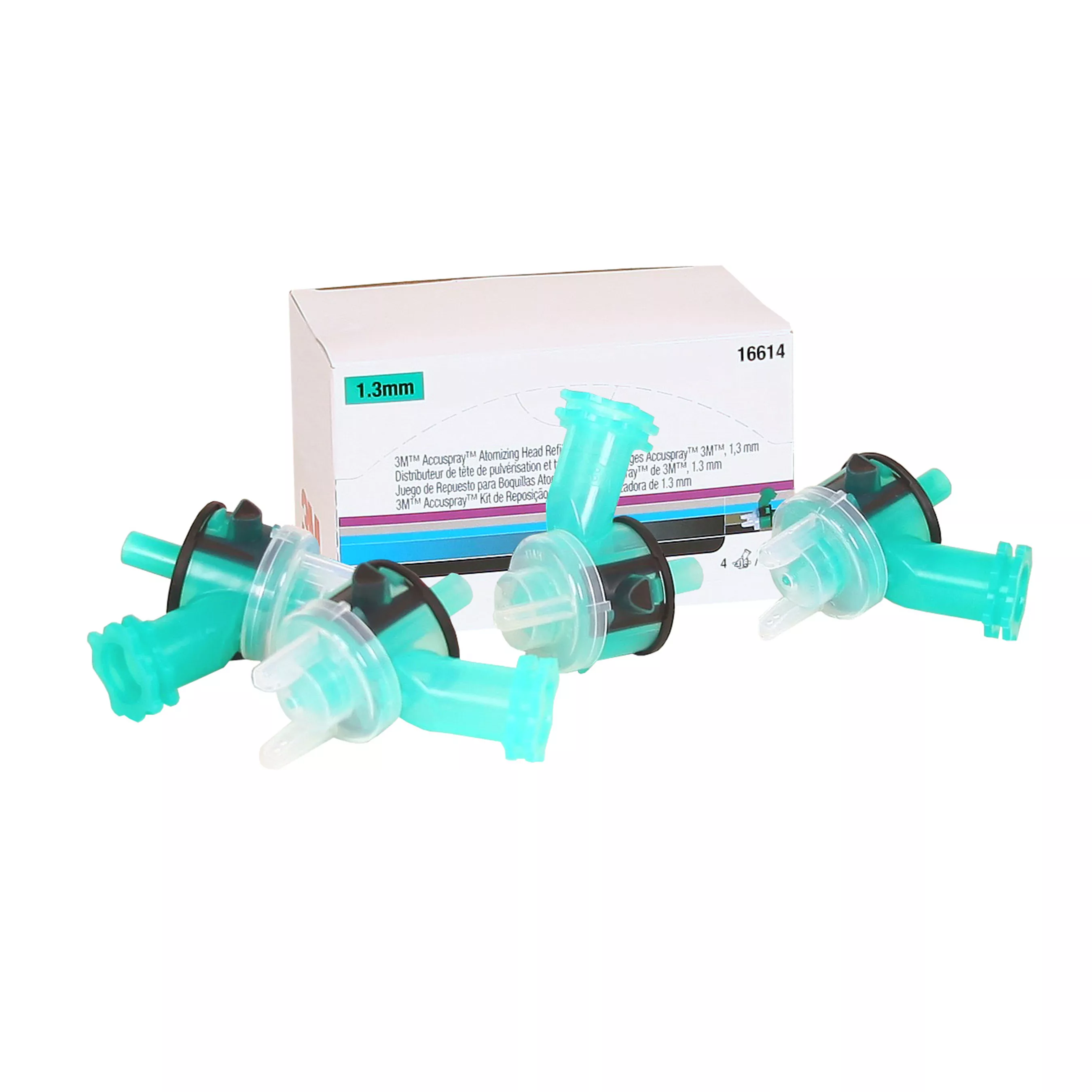 3M™ Accuspray™ Atomizing Head, 16614, Green, 1.3 mm, 4 per kit, 6 kits per case