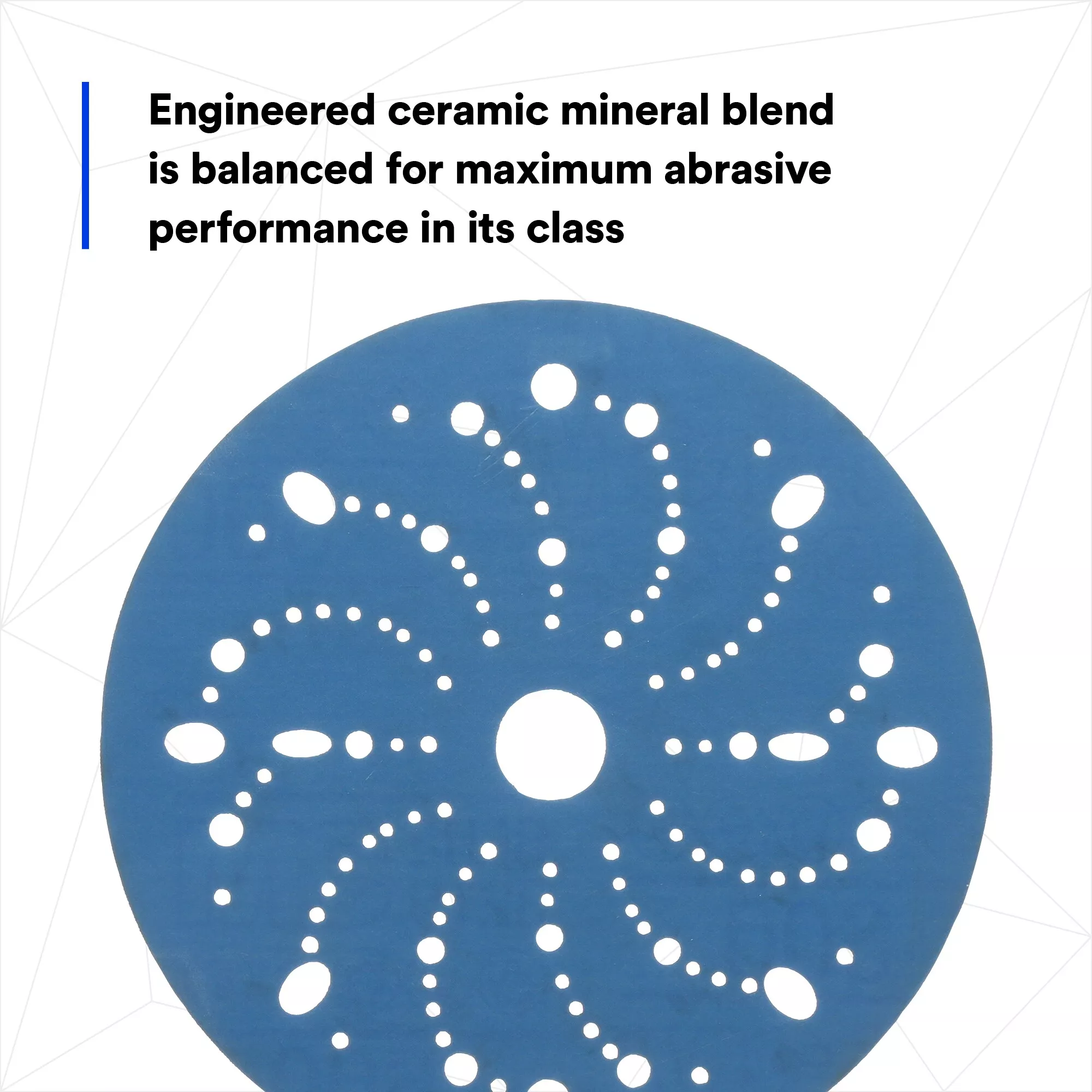 SKU 7100091110 | 3M™ Hookit™ Blue Abrasive Disc 321U Multi-hole