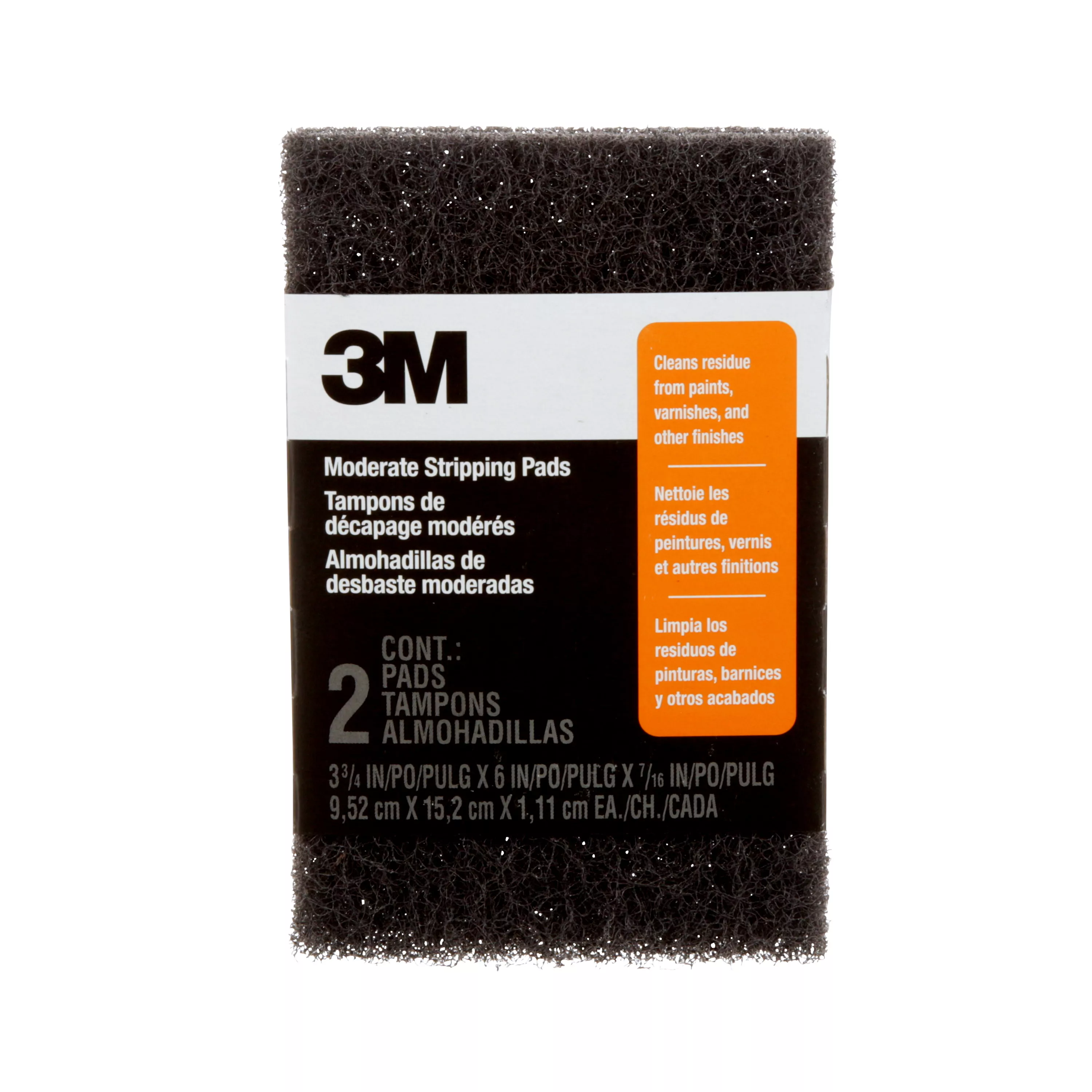 3M™ Heavy Duty Stripping Pads 10112NA, 3 3/4 in x 6 in x 7/16 in