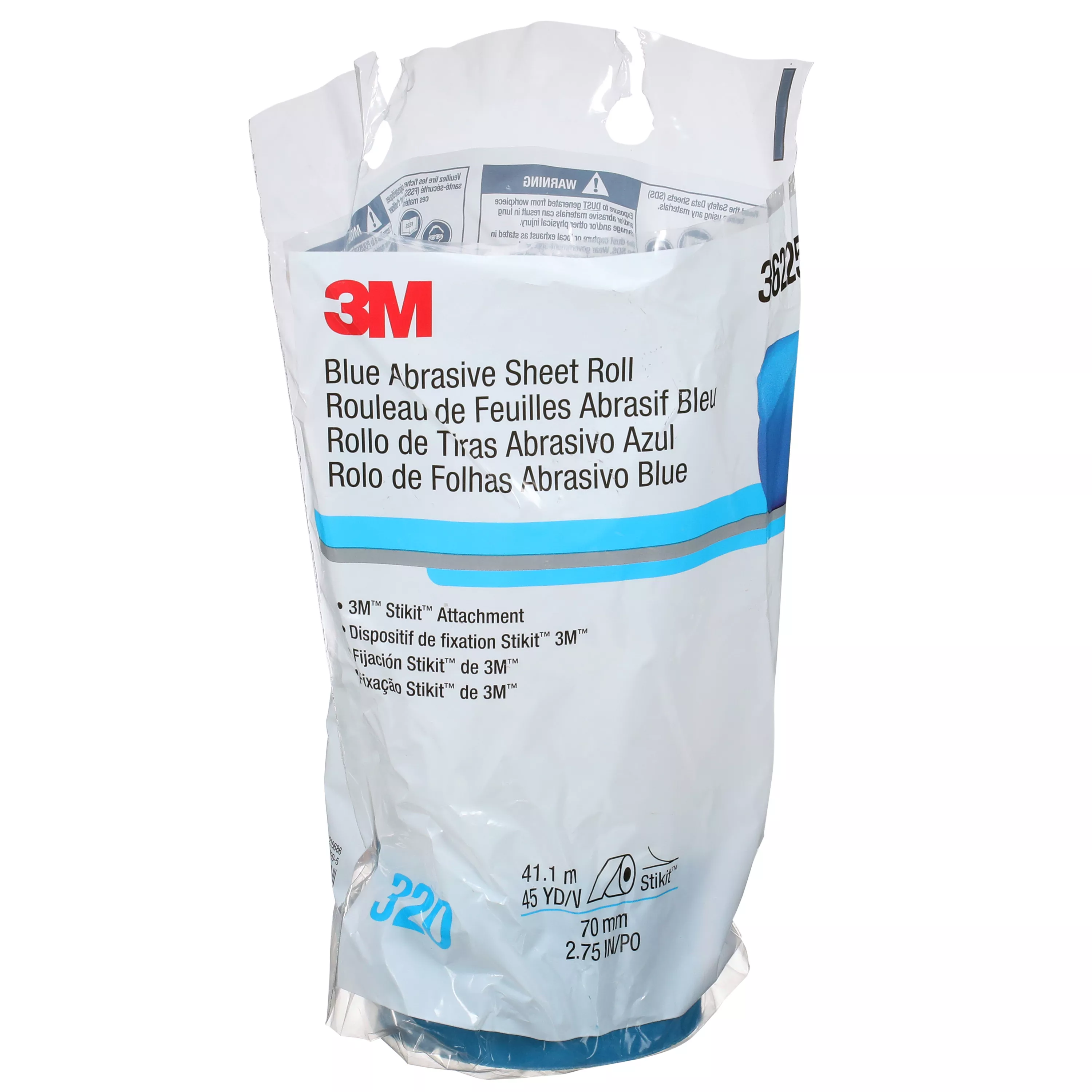 Product Number 321U | 3M™ Stikit™ Blue Abrasive Sheet Roll 321U