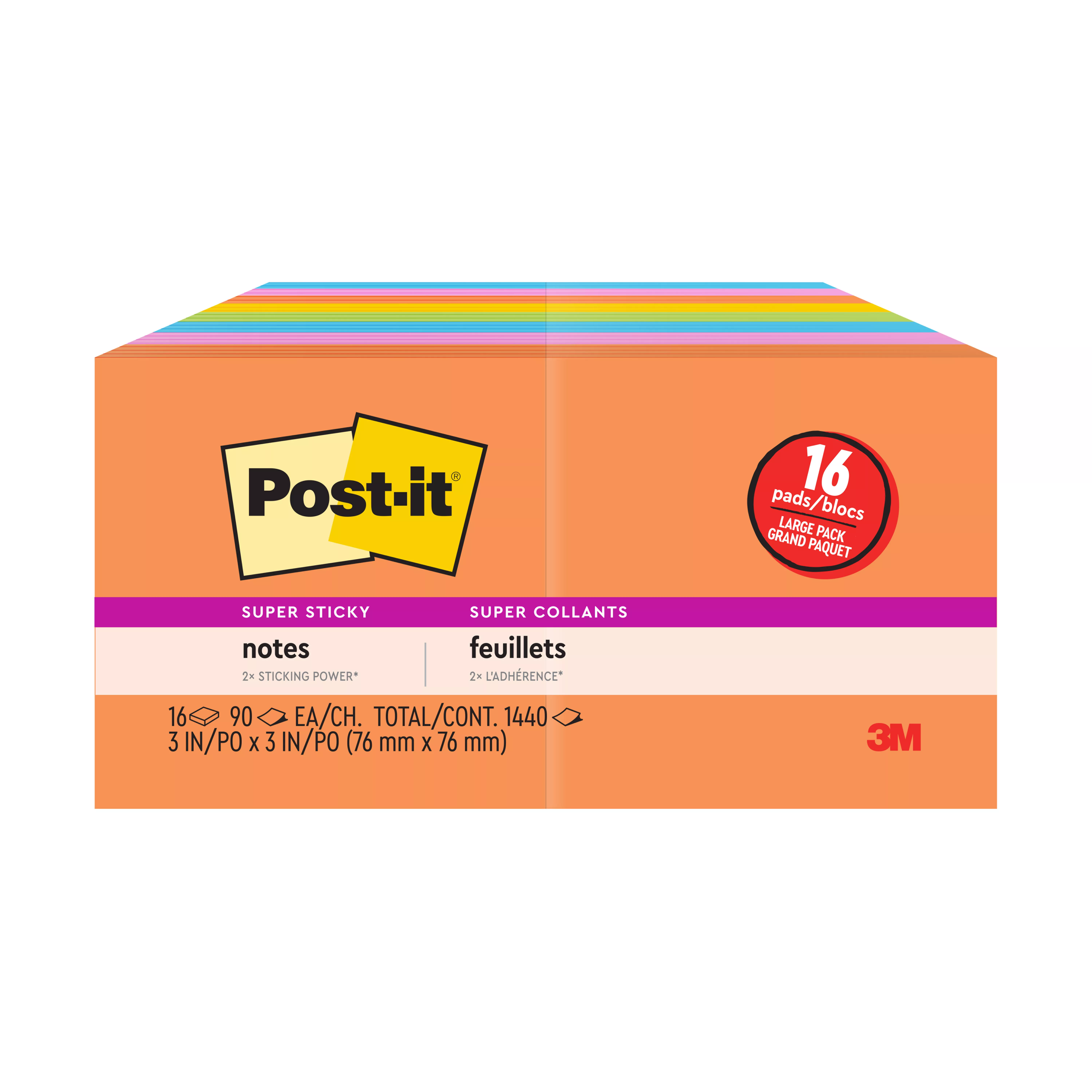 SKU 7010372306 | Post-it® Super Sticky Notes 654-12SSAU+4