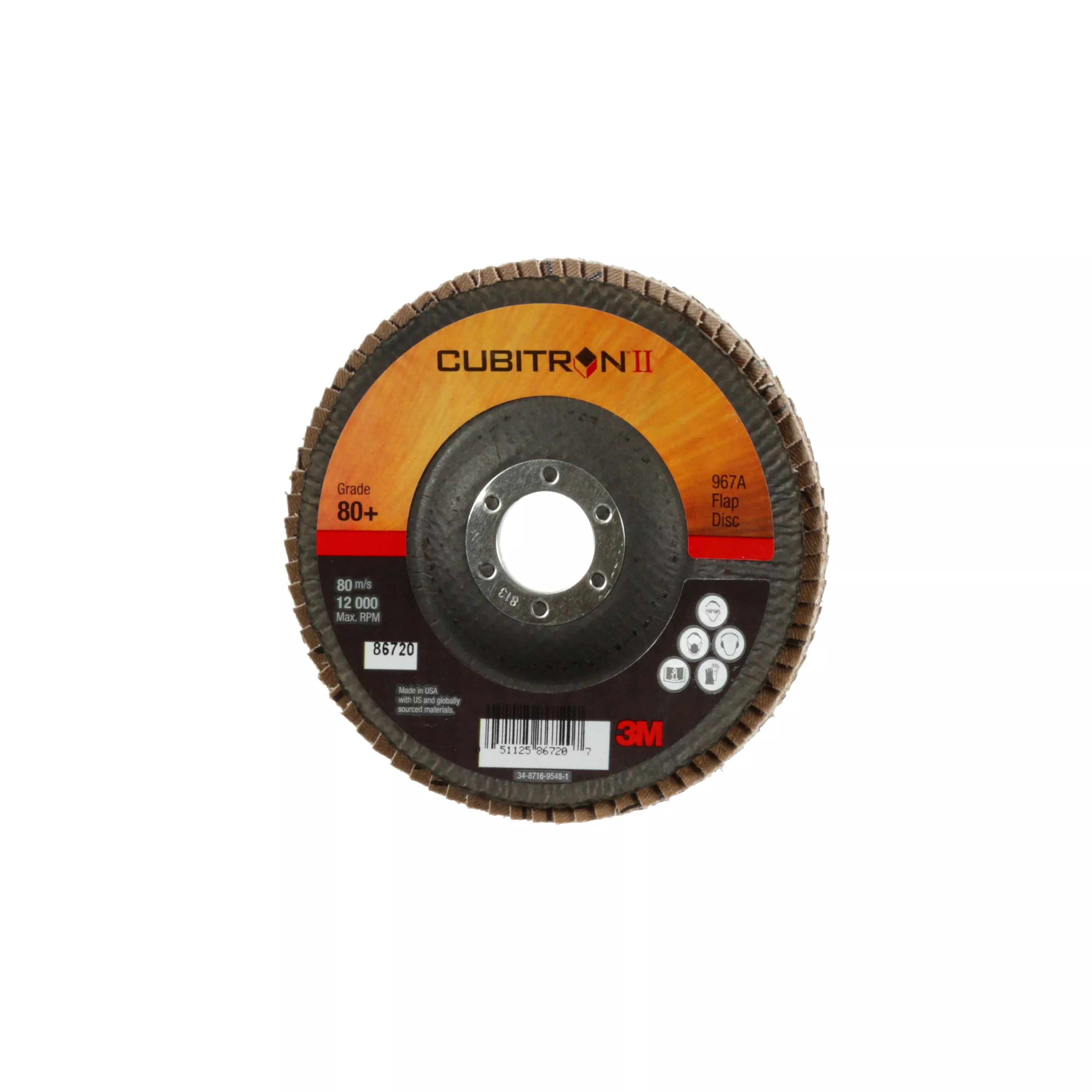 SKU 7000148201 | 3M™ Cubitron™ II Flap Disc 967A