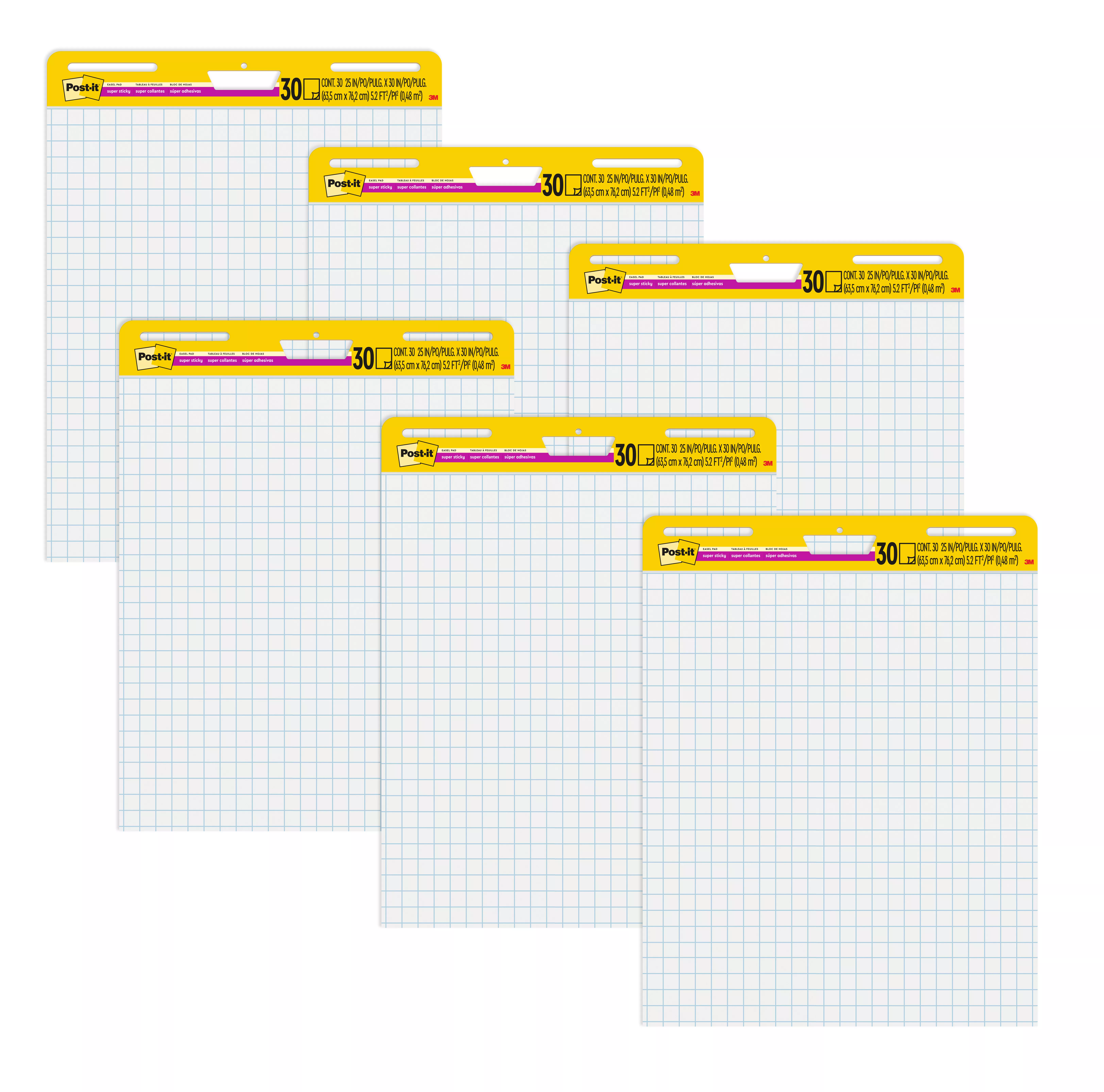 Post-it® Super Sticky Easel Pad, 560 VAD 6PK, 25 in x 30 in (63.5 cm x
76.2 cm), 6/pack