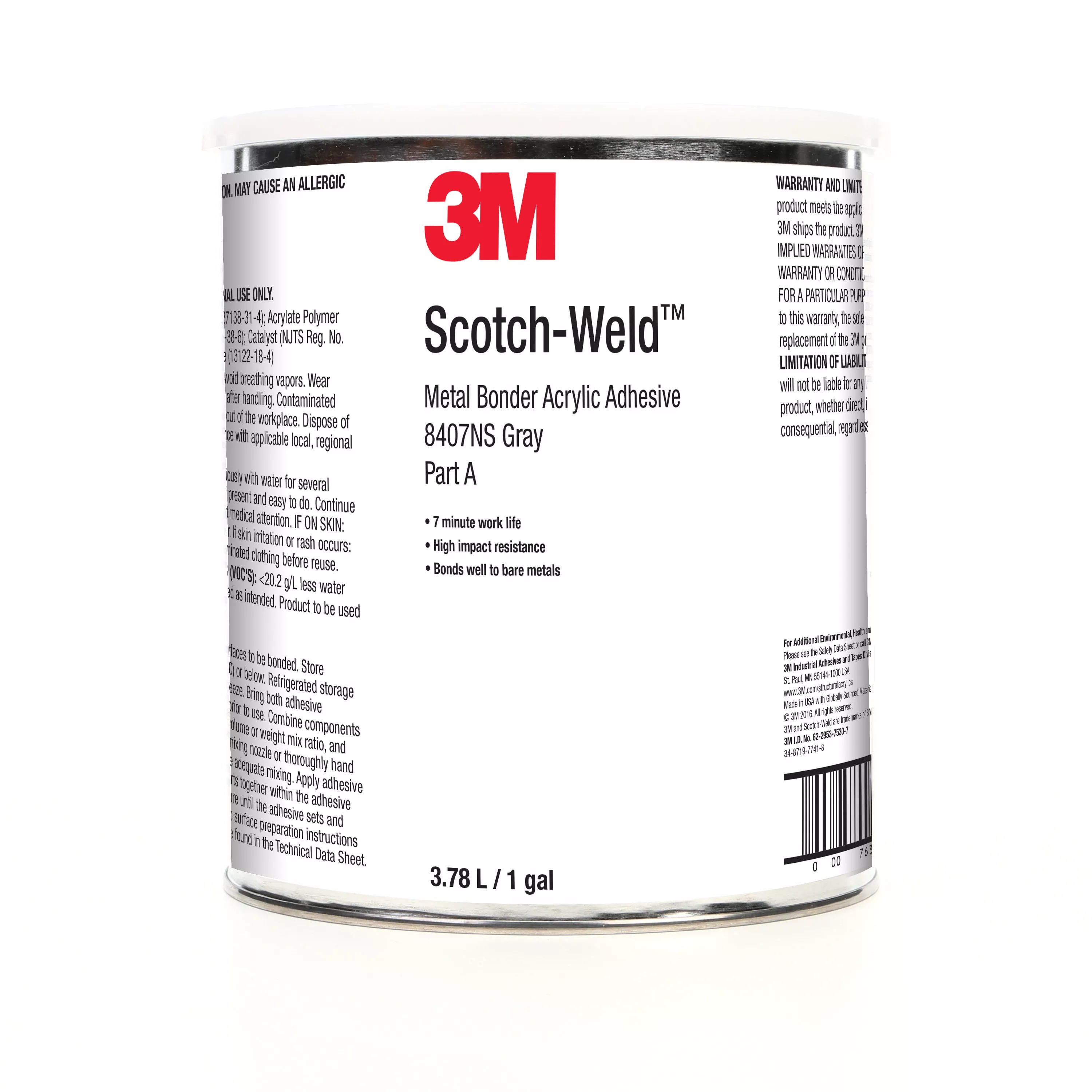 SKU 7100179264 | 3M™ Scotch-Weld™ Metal Bonder Acrylic Adhesive Bead Free 8407NS