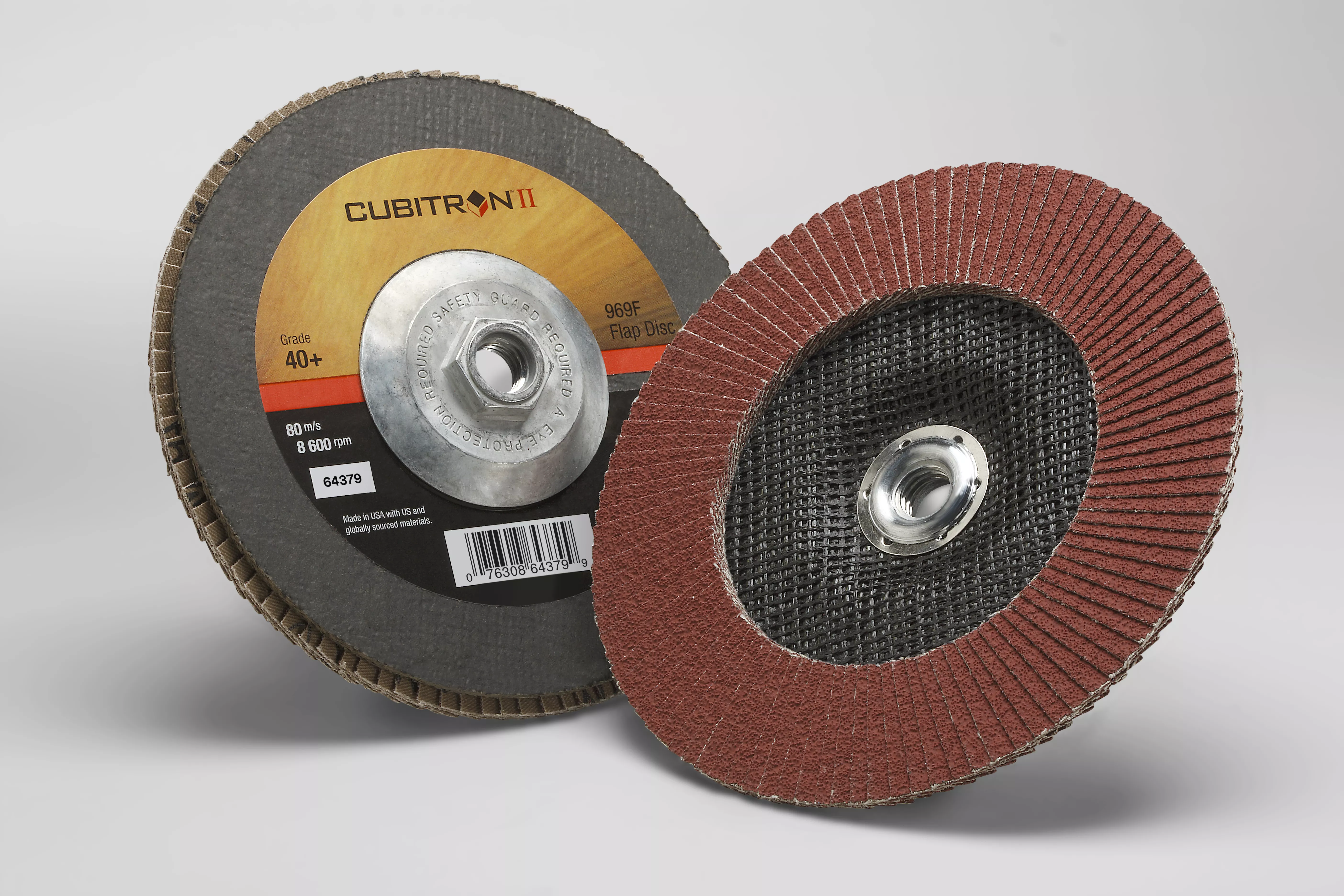 3M™ Cubitron™ II Flap Disc 969F, 40+, T27 Quick Change, 7 in x 5/8