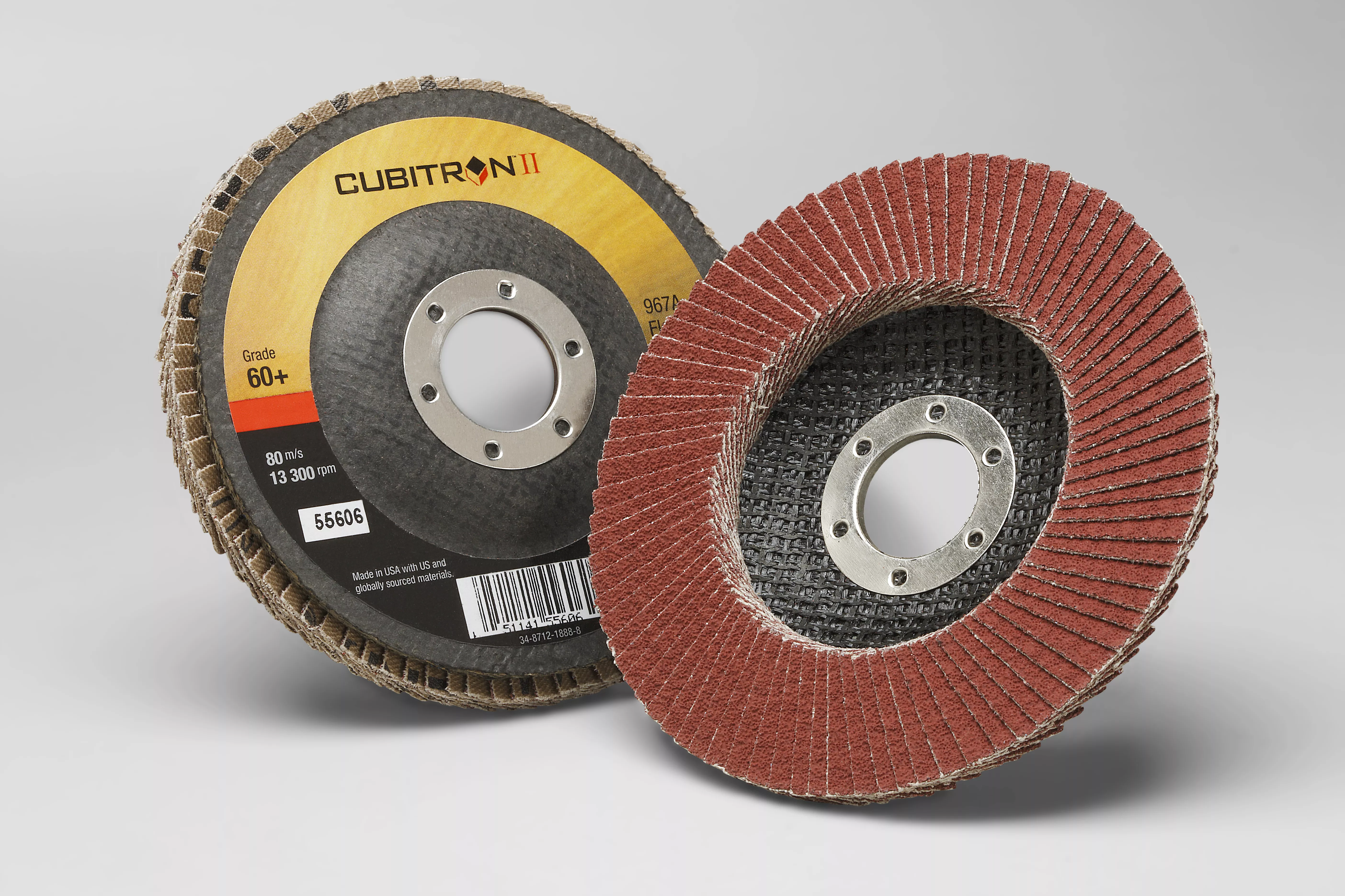 3M™ Cubitron™ II Flap Disc 967A, 60+, T27, 4-1/2 in x 7/8 in, 10 ea/Case