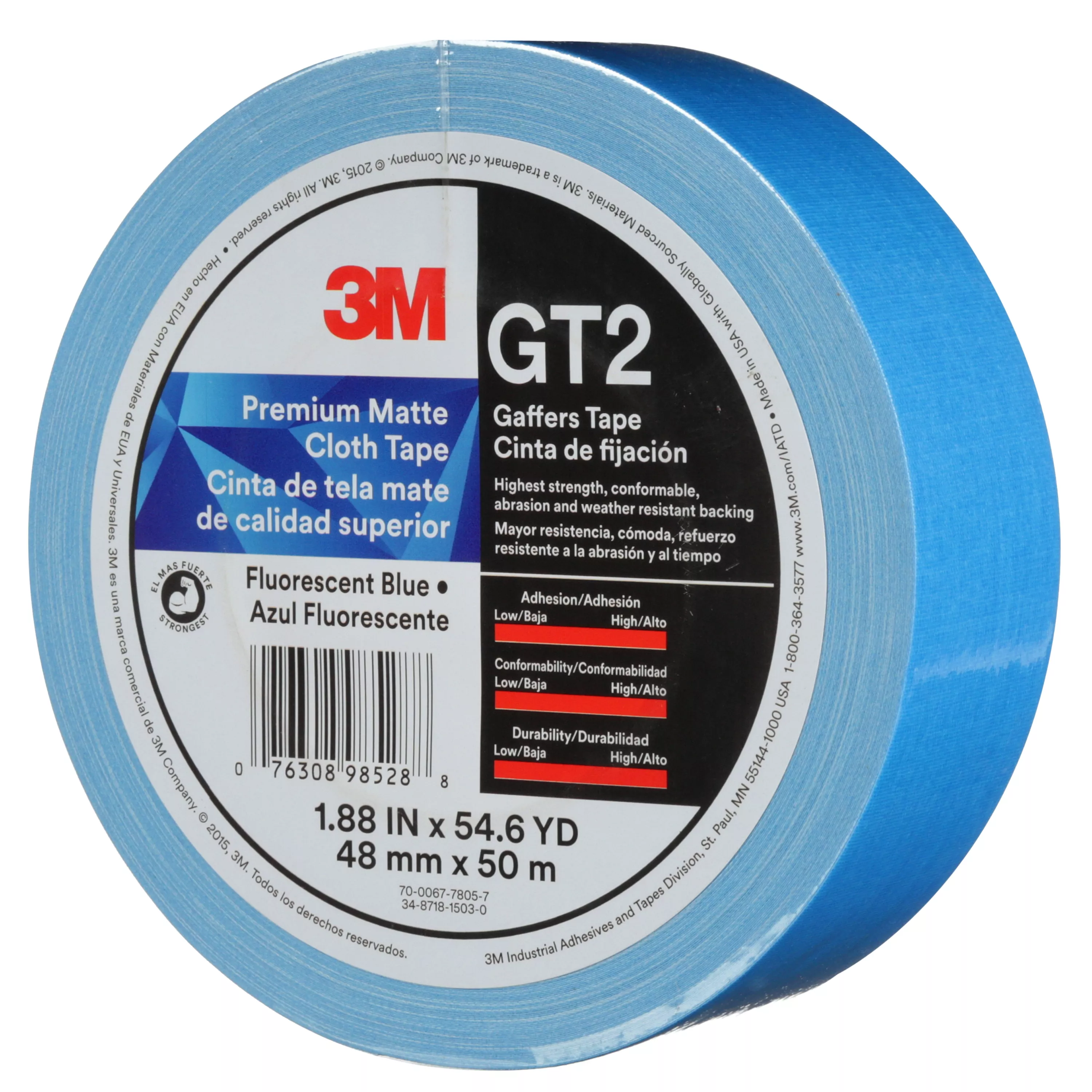 SKU 7010375520 | 3M™ Premium Matte Cloth (Gaffers) Tape GT2