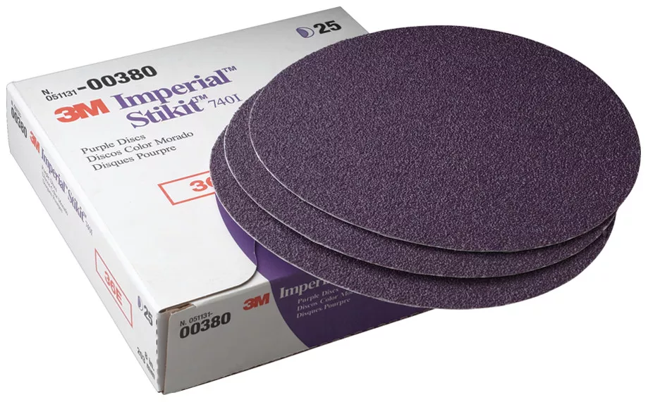 3M™ Stikit™ Purple Abrasive Disc 740I, 00380, 8 in, 36E, 25 discs per
box, 4 boxes per case