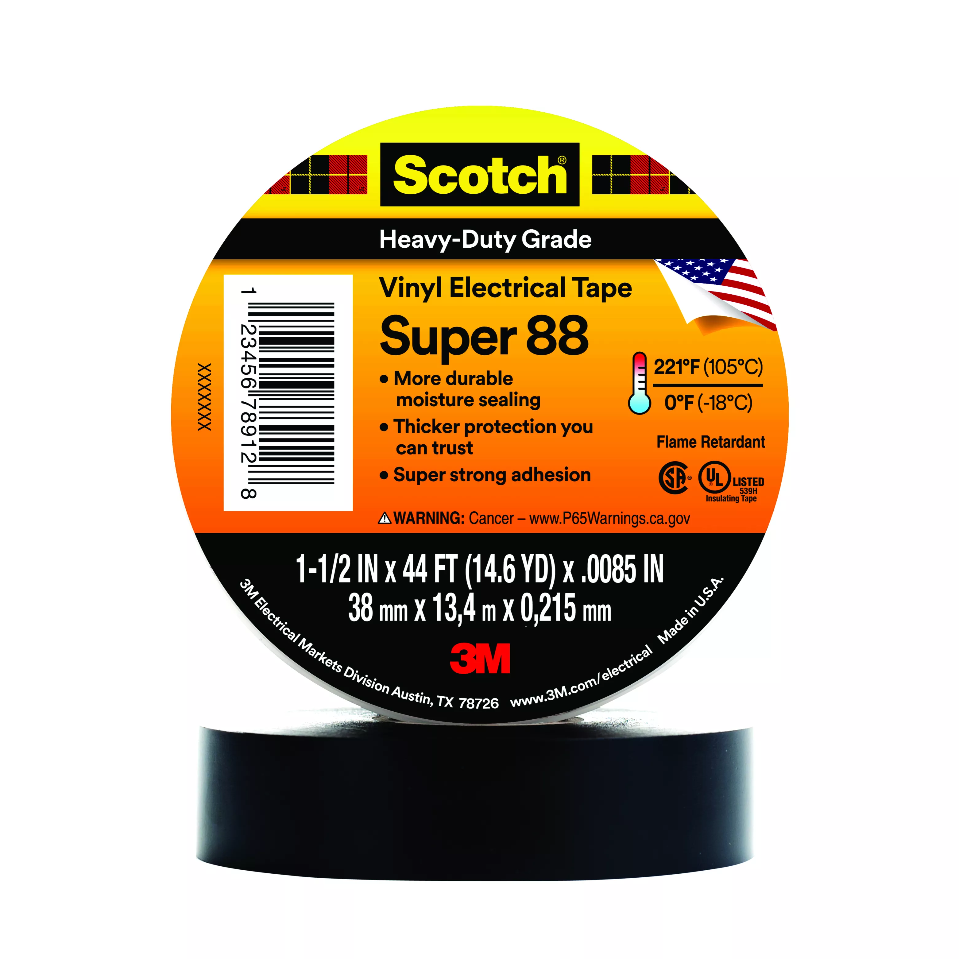 Product Number 88-1.5X44FT | Scotch® Vinyl Electrical Tape Super 88