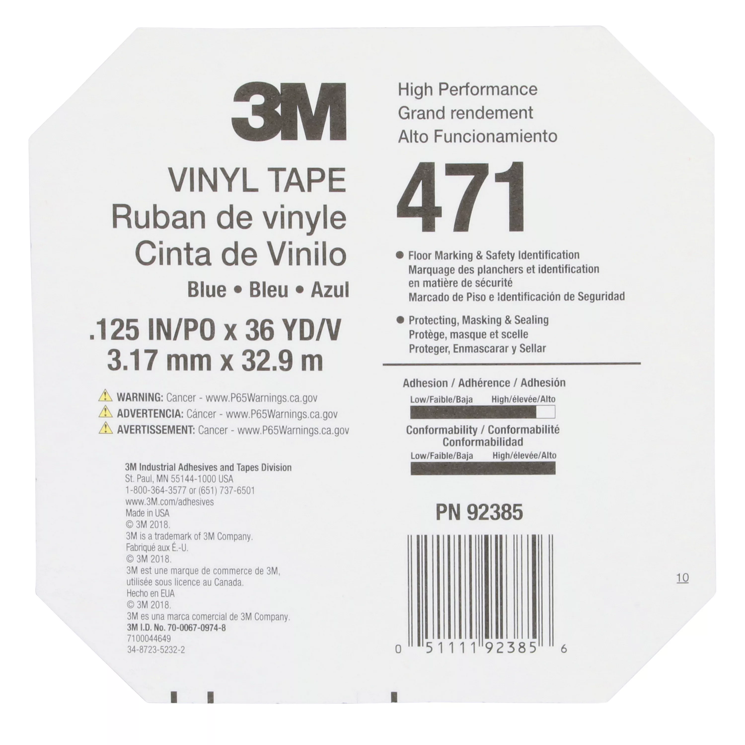 SKU 7100044649 | 3M™ Vinyl Tape 471
