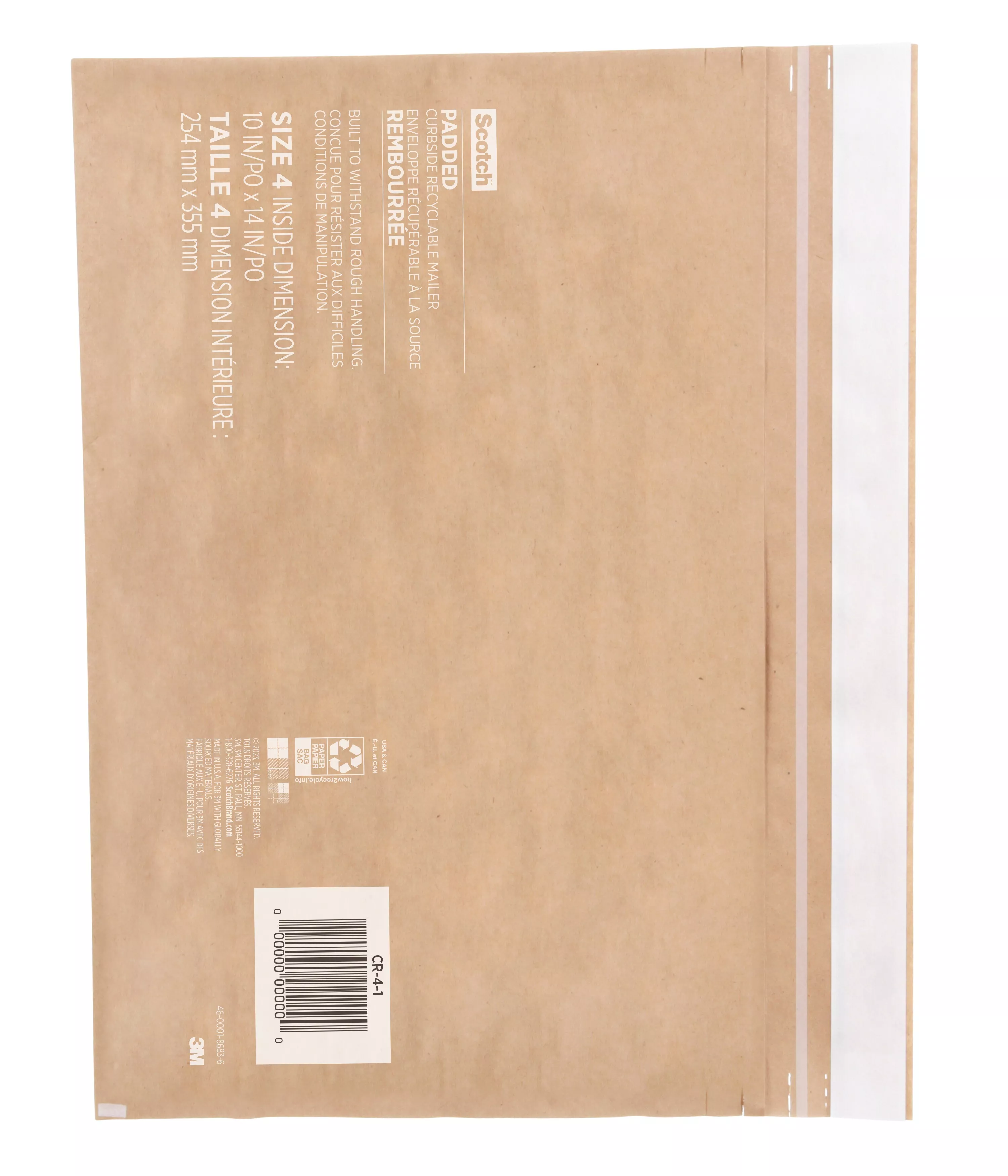 Product Number CR-4-1 | Scotch™ Curbside Recyclable Padded Mailer CR-4-1
