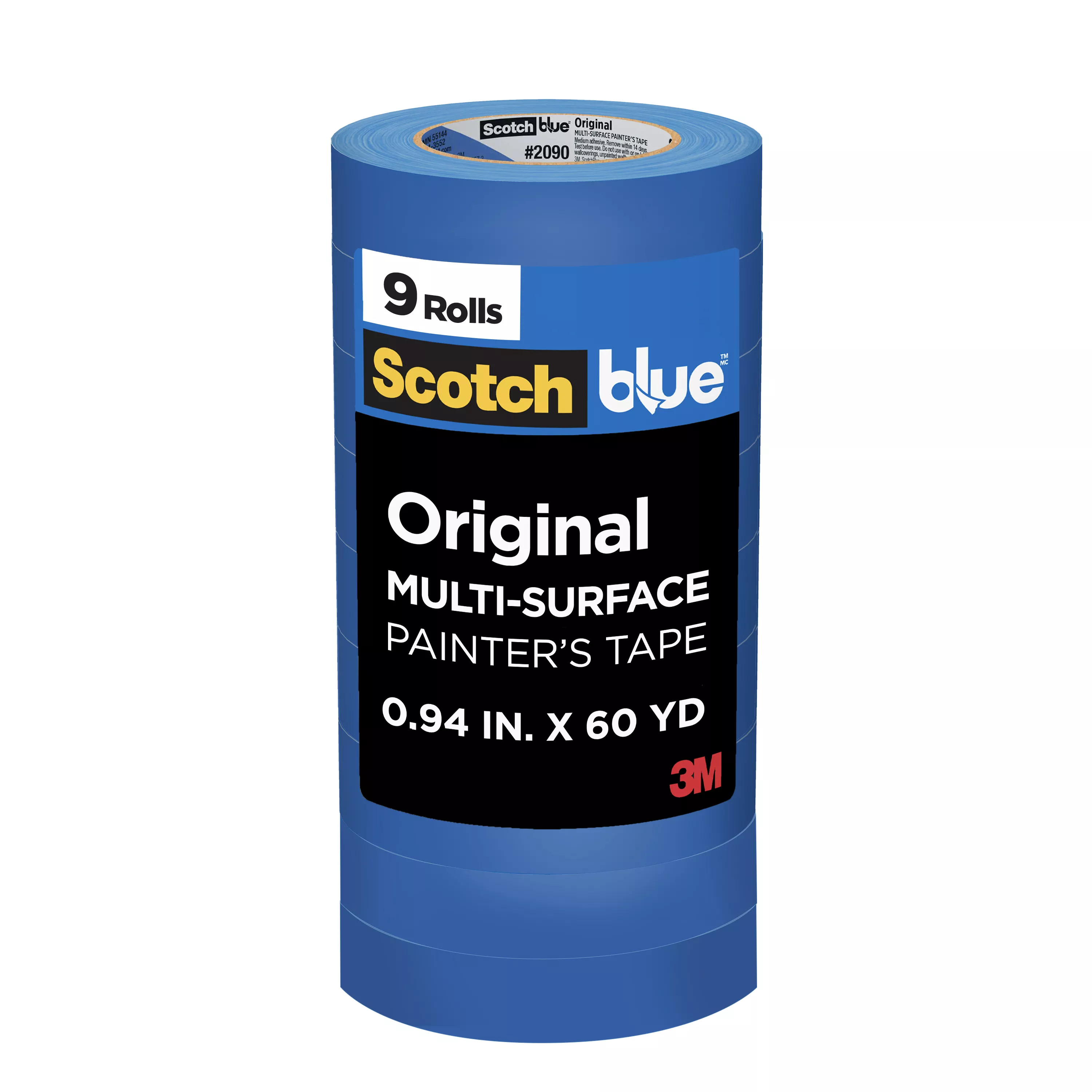 ScotchBlue™ Original Painter's Tape 2090-24AP9, 0.94 in x 60 yd (24mm x 54,8m), 9 rolls/pack