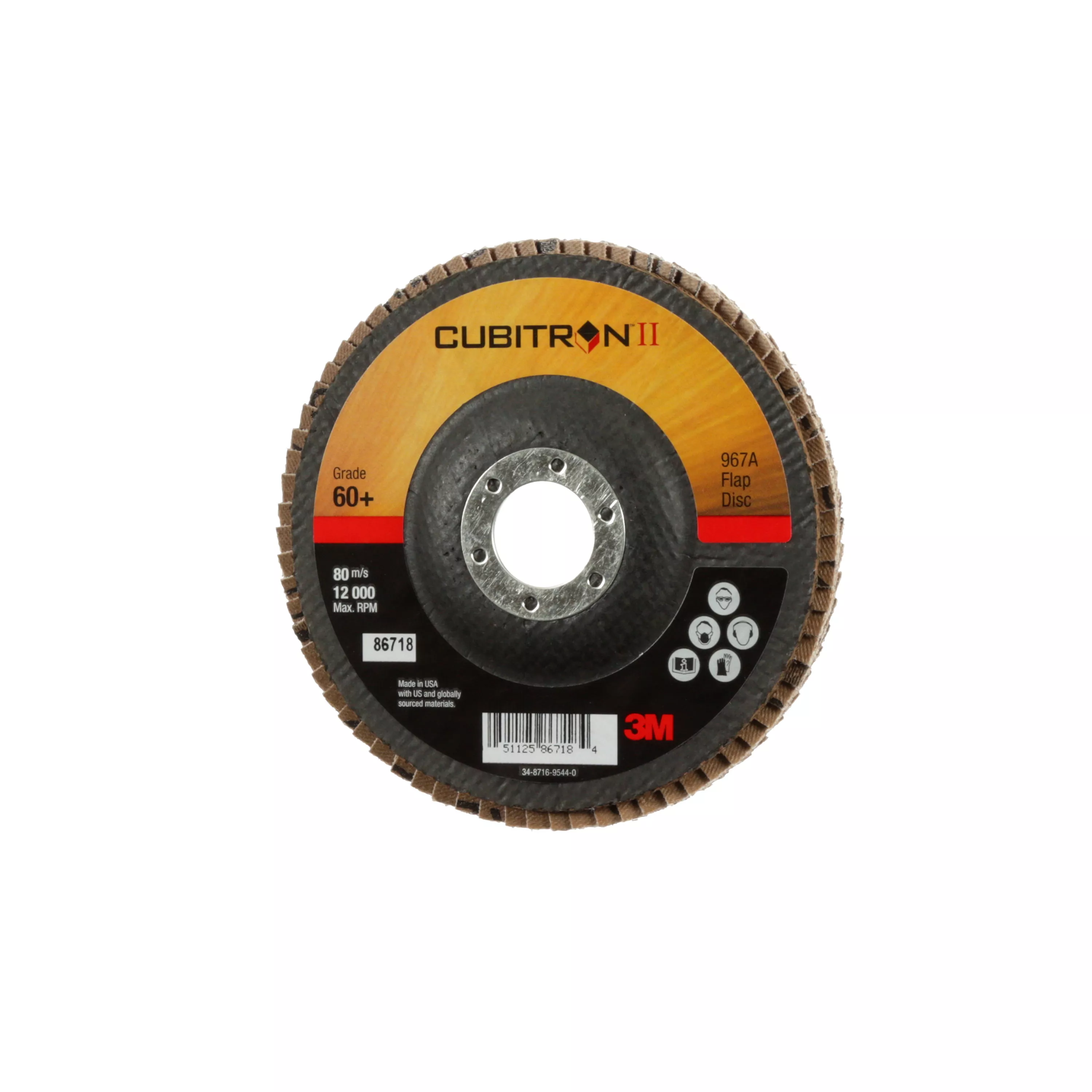 SKU 7000148199 | 3M™ Cubitron™ II Flap Disc 967A