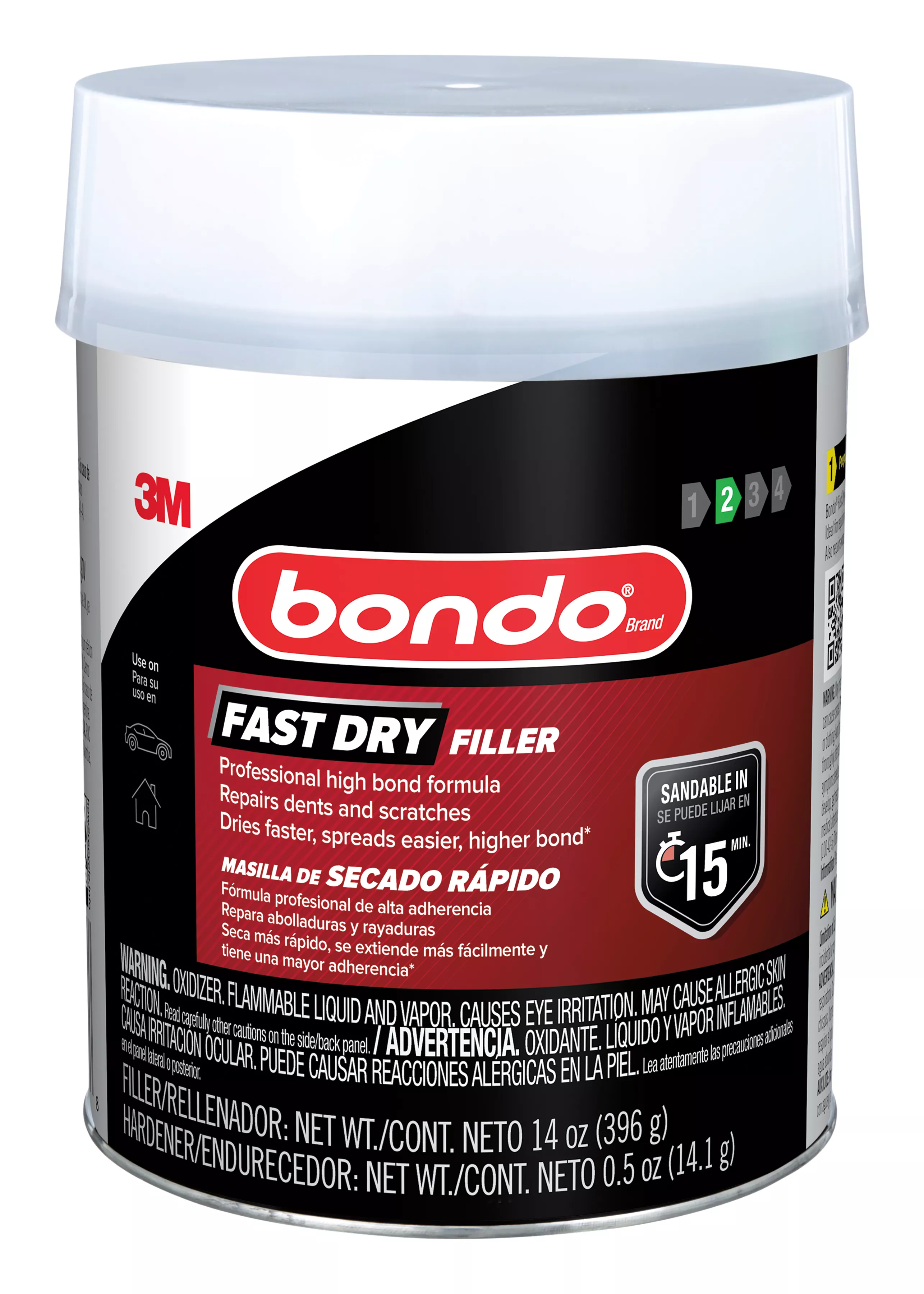 Bondo® Fast Dry Filler FD-PT-ES, 14 oz (396.89 g), 8 per case