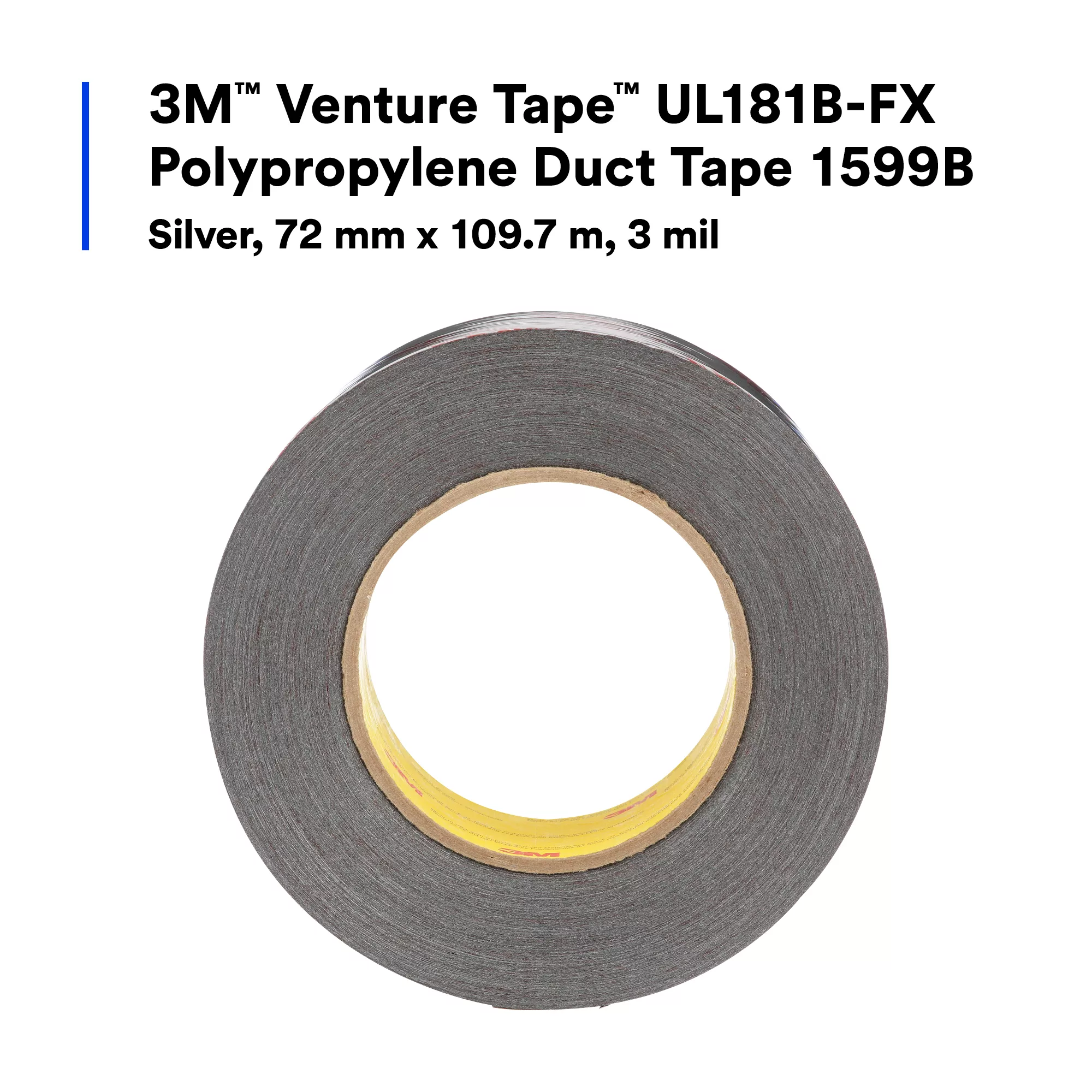 SKU 7100043909 | 3M™ Venture Tape™ UL181B-FX Polypropylene Duct Tape 1599B