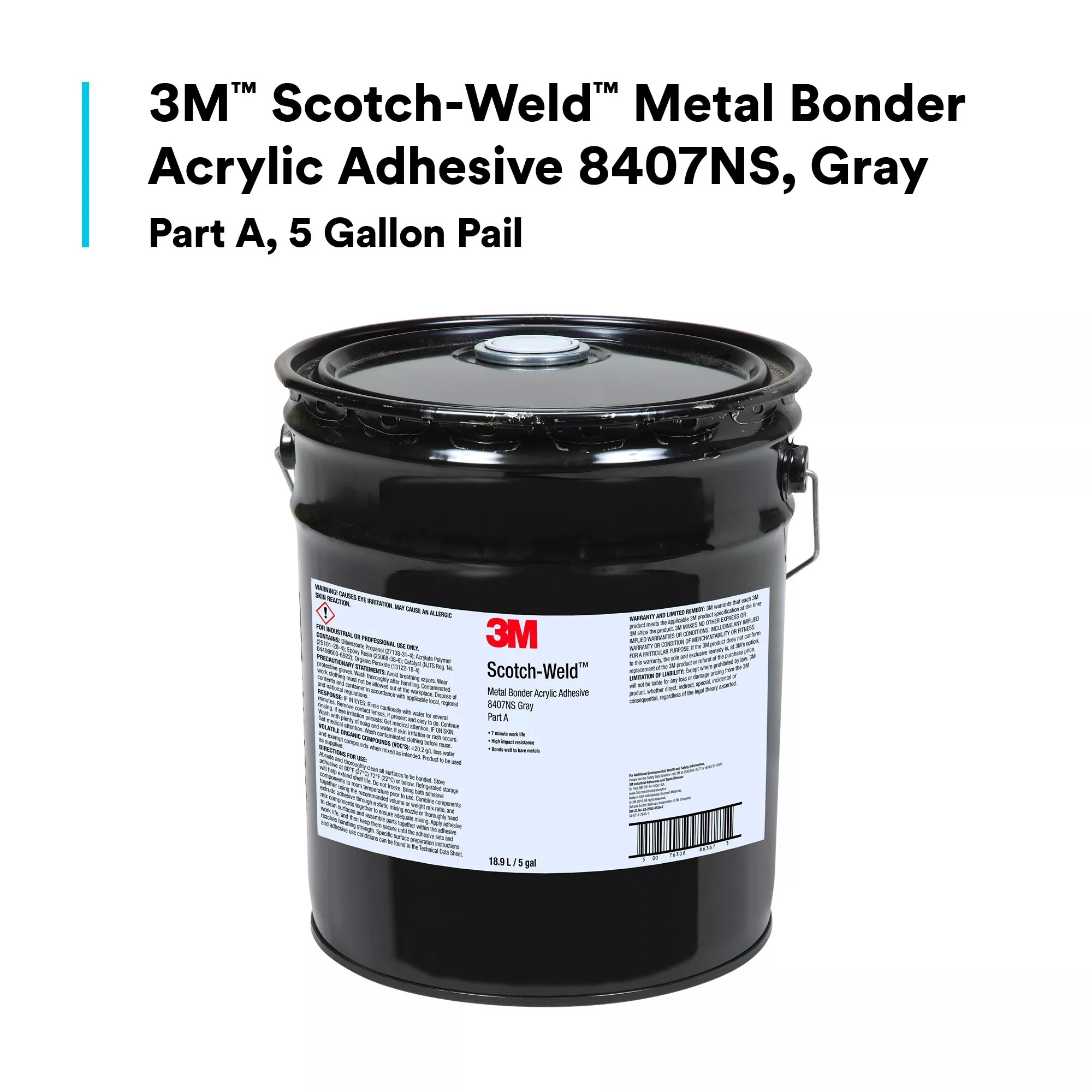 SKU 7100179442 | 3M™ Scotch-Weld™ Metal Bonder Acrylic Adhesive 8407NS