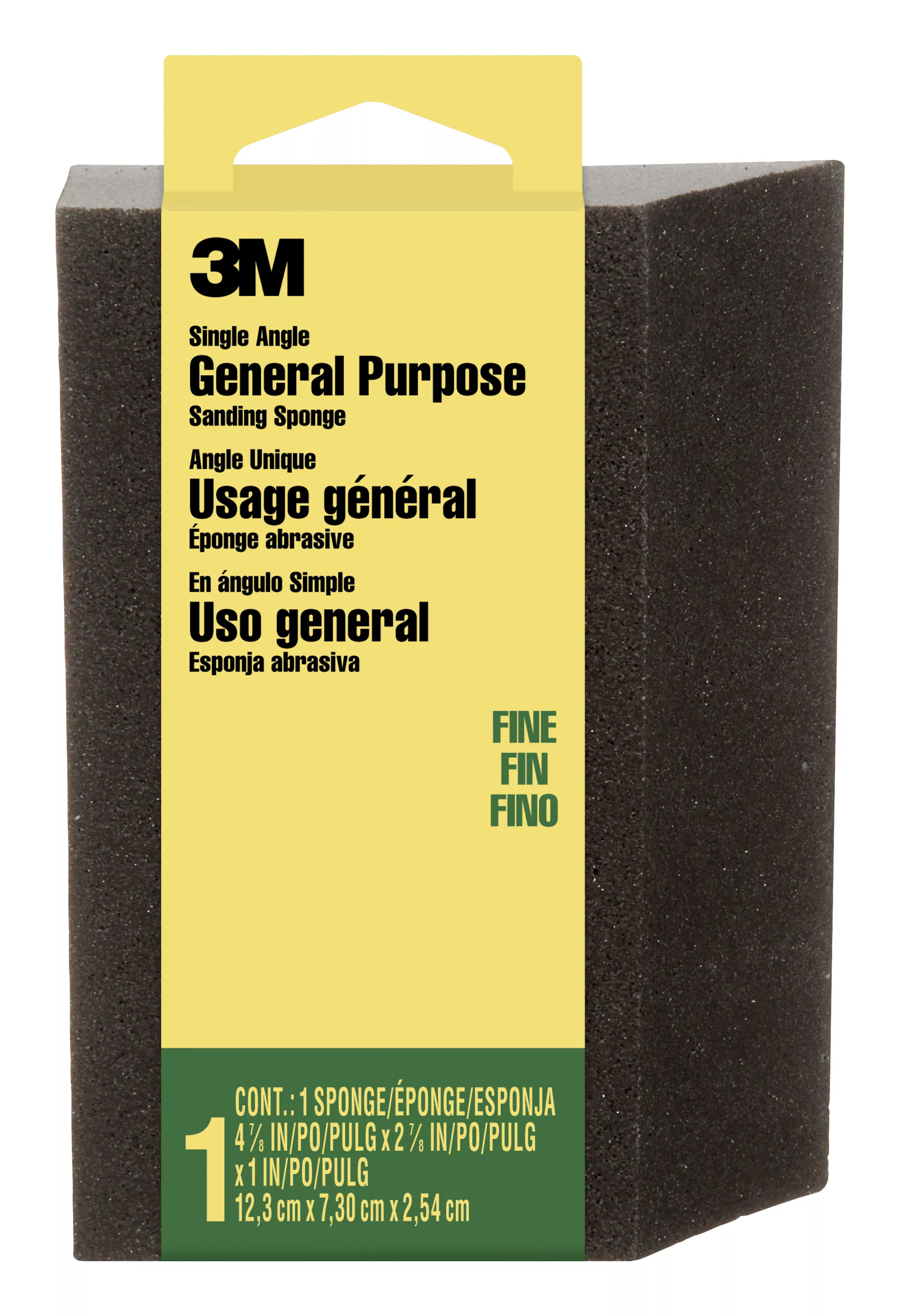 3M™ Angled Sanding Sponge CP-040NA, 2 7/8 in x 4 7/8 in x 1 in Fine