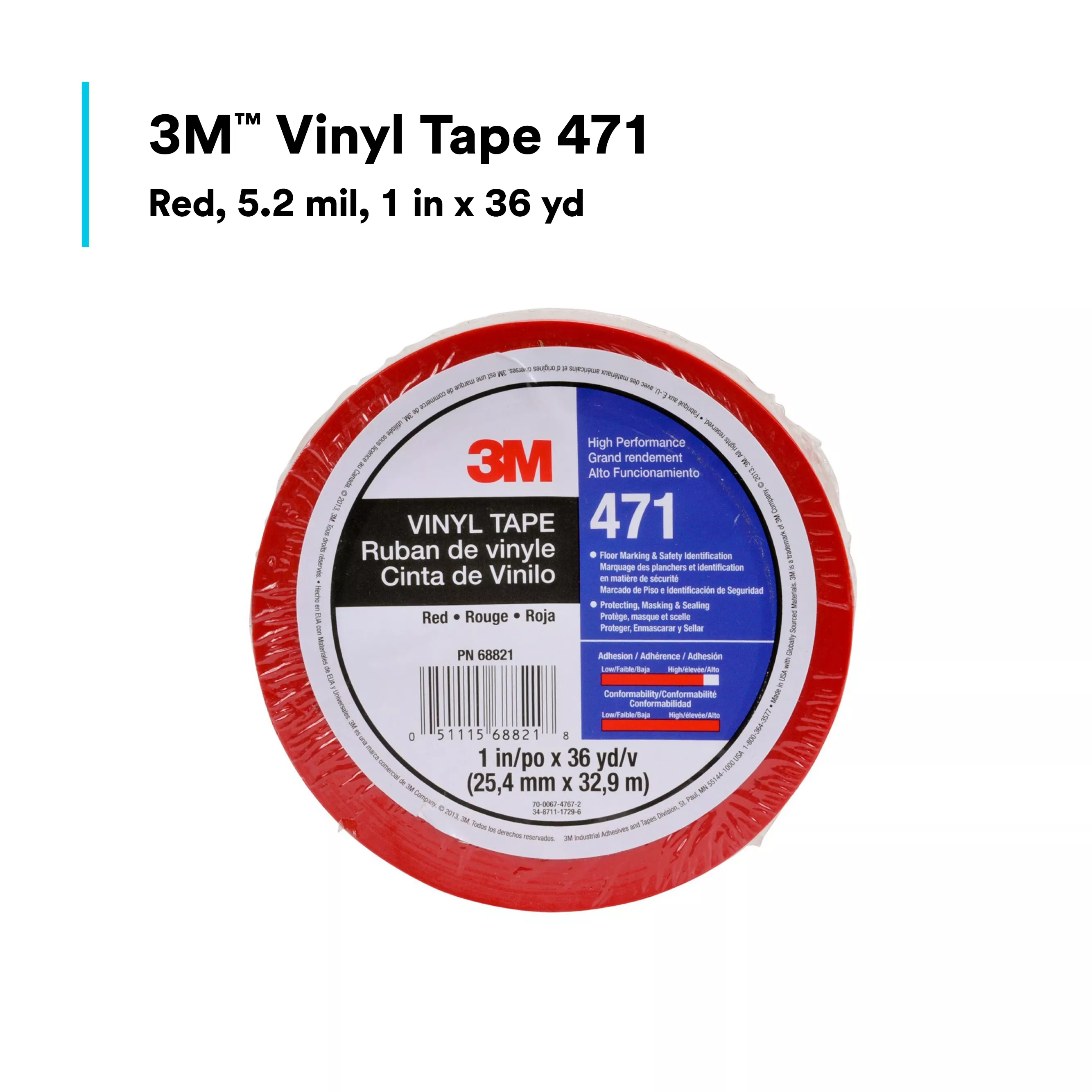 SKU 7100044651 | 3M™ Vinyl Tape 471