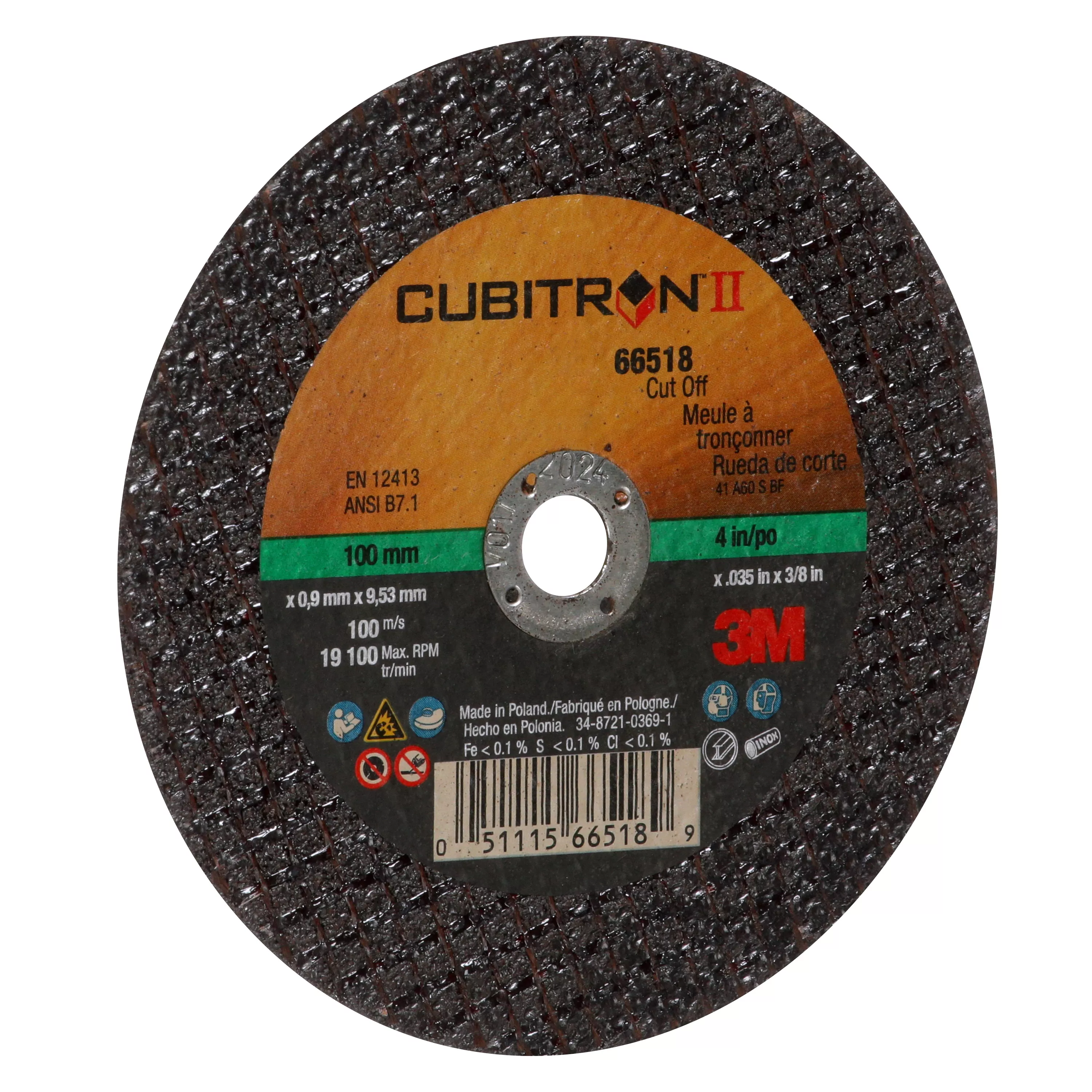 SKU 7100094773 | 3M™ Cubitron™ II Cut-Off Wheel