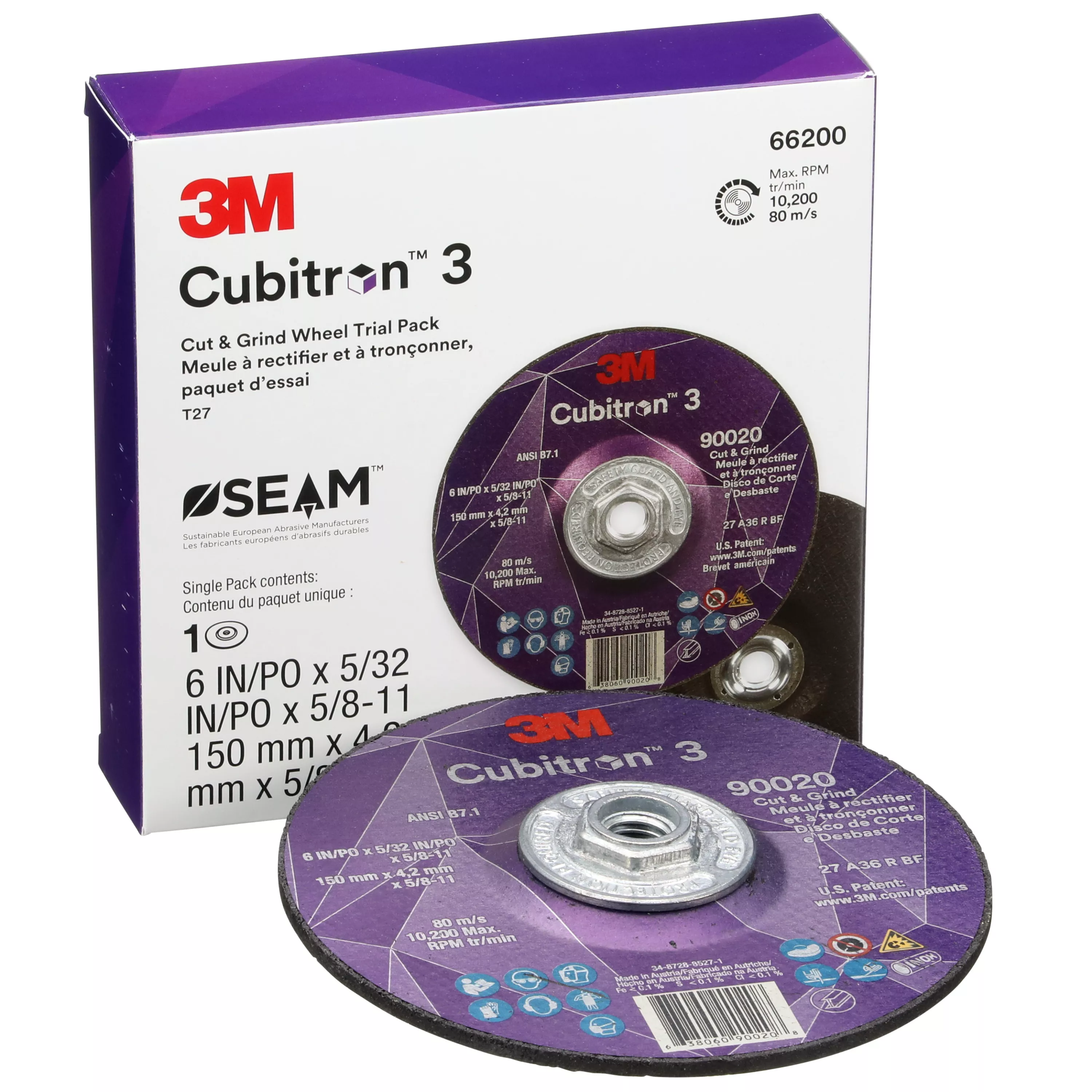 SKU 7100316747 | 3M™ Cubitron™ 3 Cut and Grind Wheel