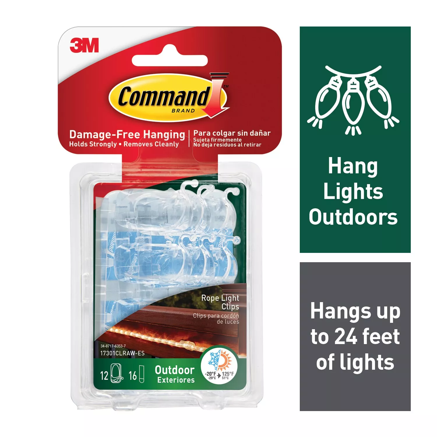 Command™ Outdoor Rope Light Clips 17301CLRAW-ES