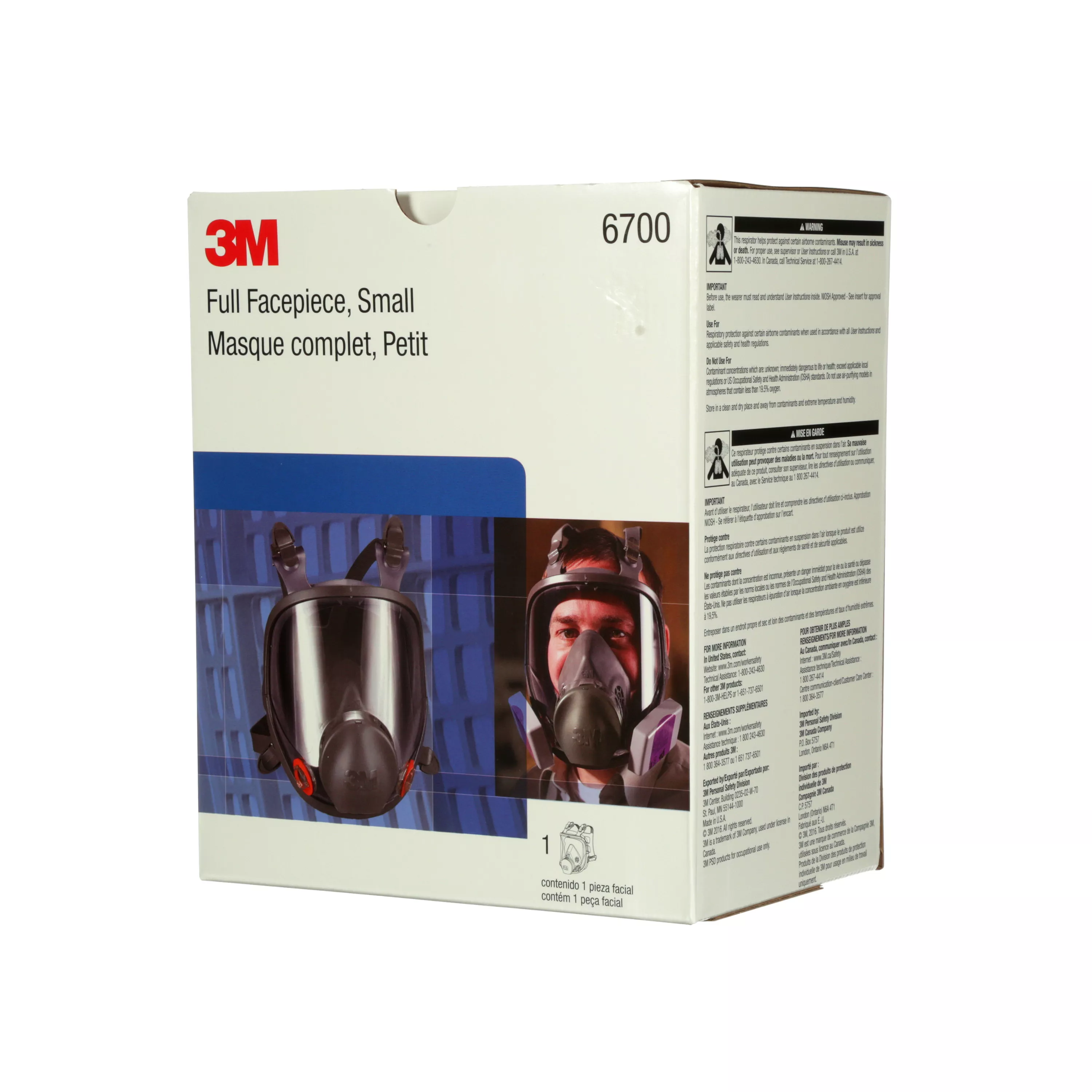 SKU 7000002029 | 3M™ Full Face Reusable Respirator 6700