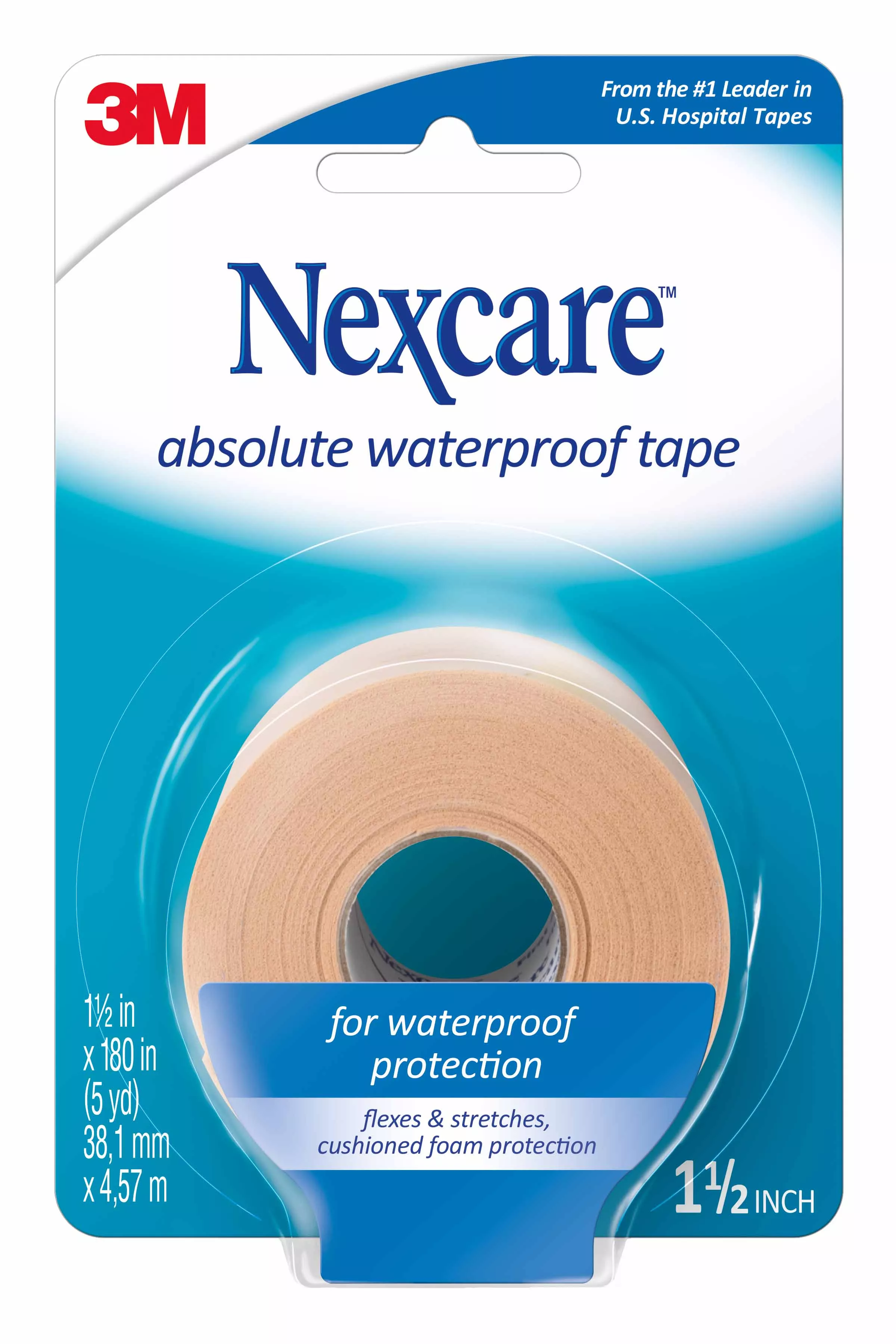 Nexcare™ Absolute Waterproof First Aid Tape 732, 1.5 in x 180 in (38,1 mm x 4.57 m)