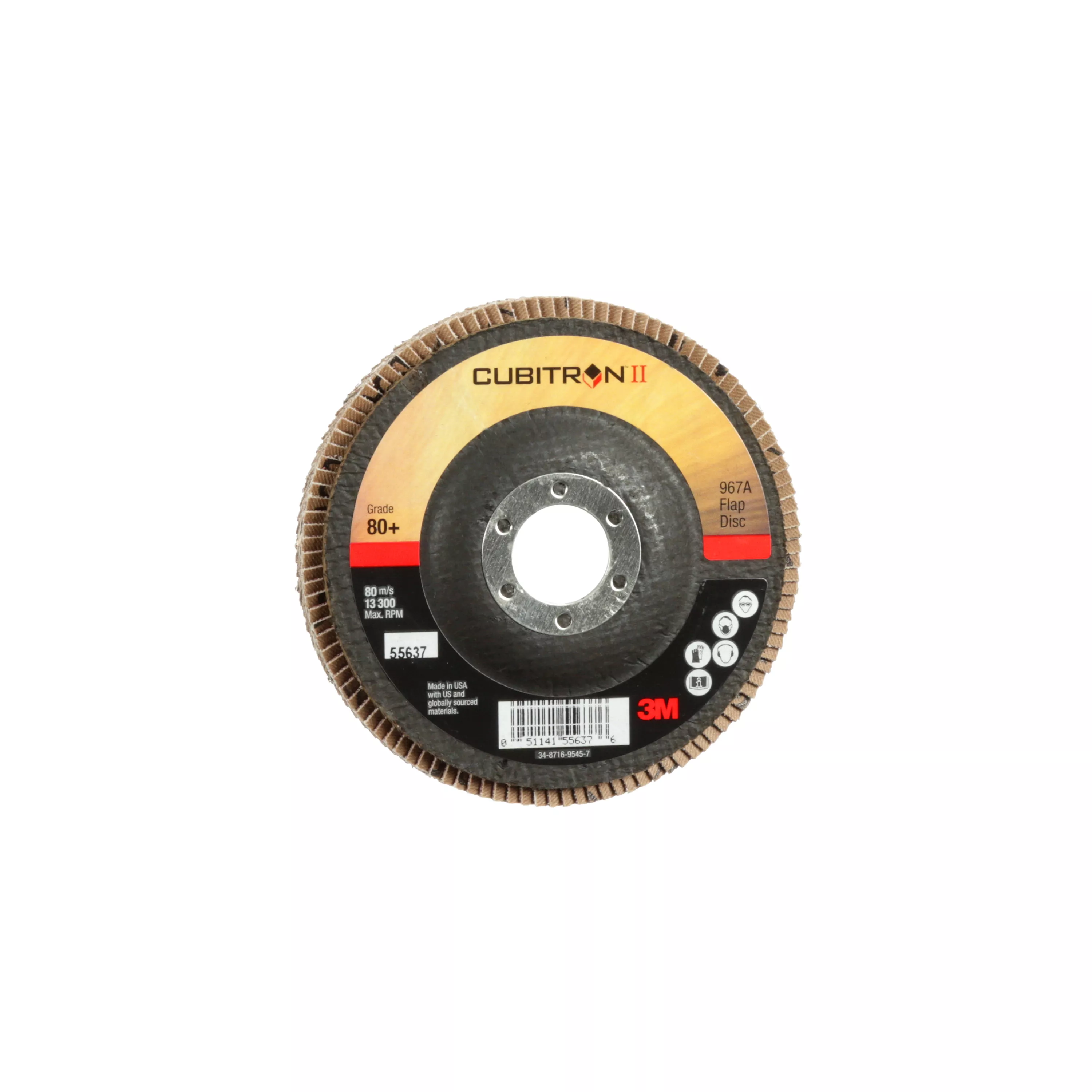 SKU 7010363303 | 3M™ Cubitron™ II Flap Disc 967A