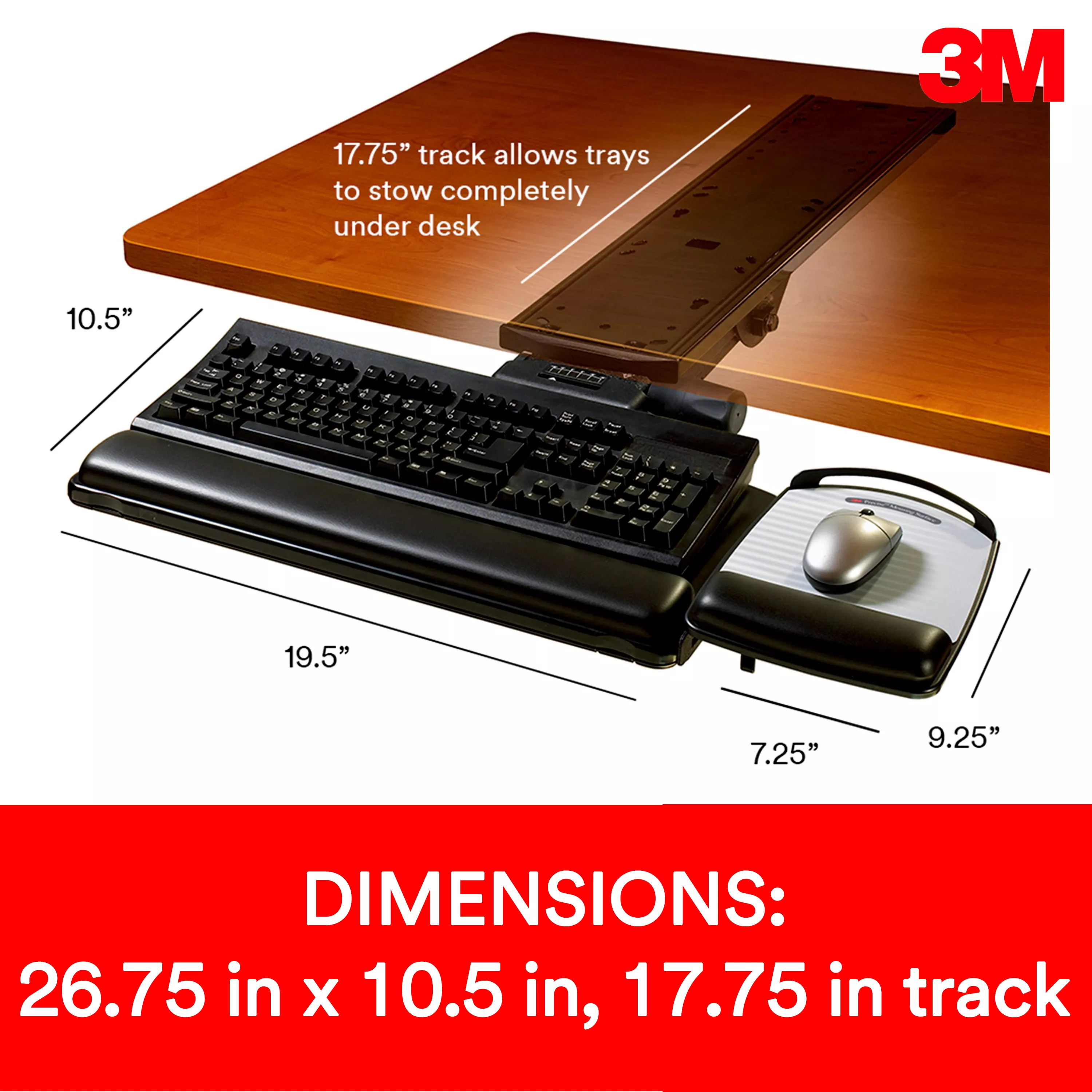 UPC 00021200507106 | 3M™ Knob Adjust Keyboard Tray with Adjustable Keyboard and Mouse Platform