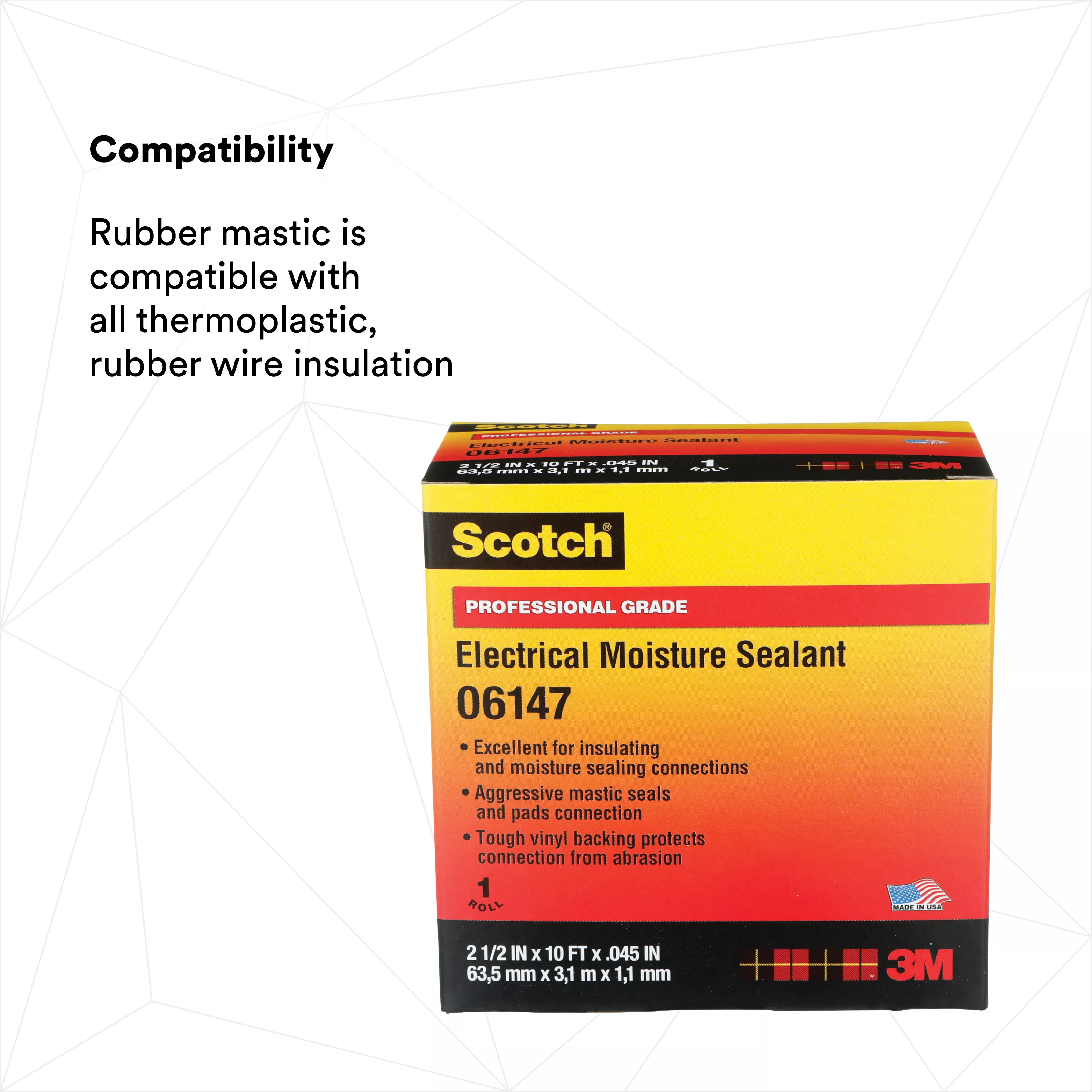 Product Number 06147-2.5X10FT | Scotch® Electrical Moisture Sealant Roll 06147