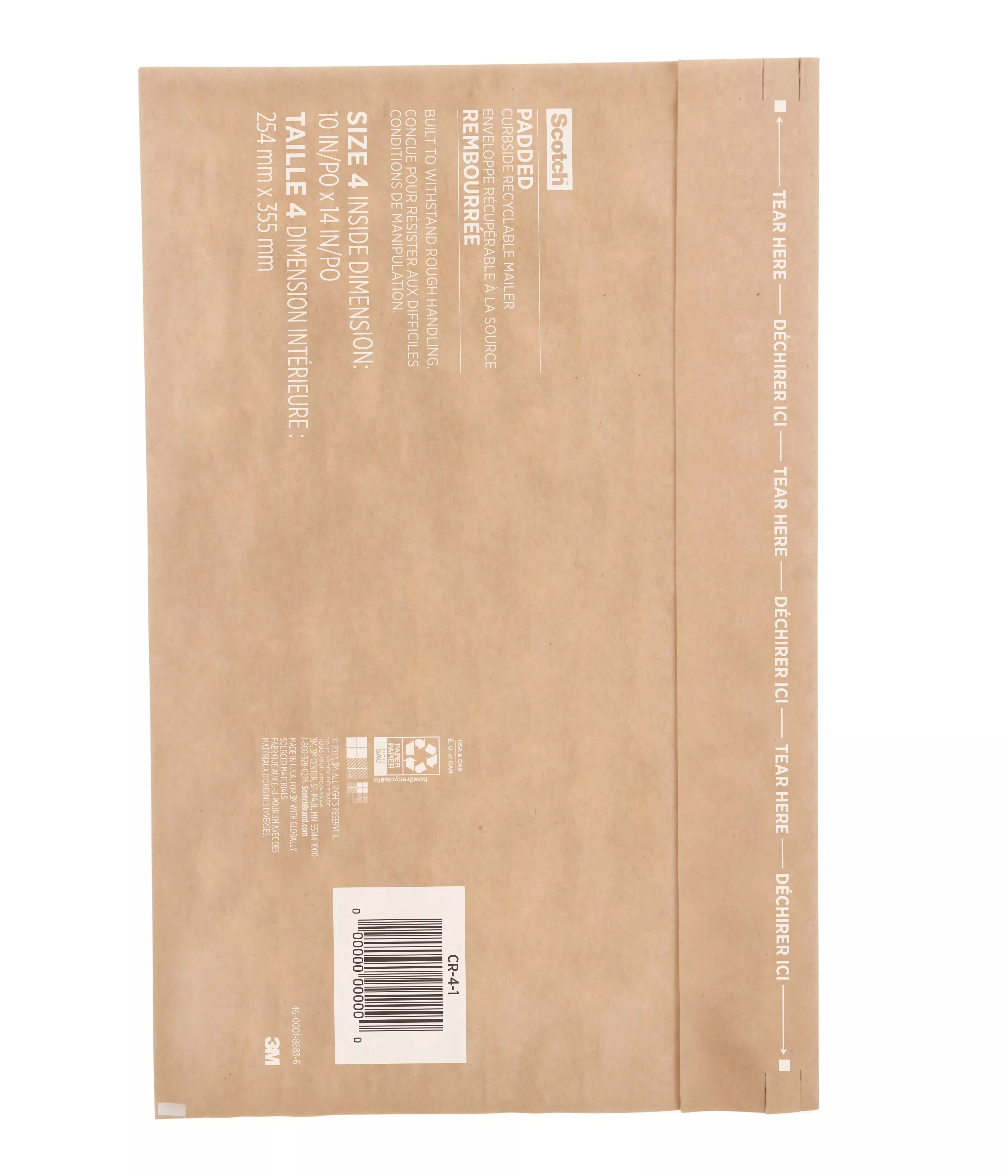 SKU 7100289164 | Scotch™ Curbside Recyclable Padded Mailer CR-4-1