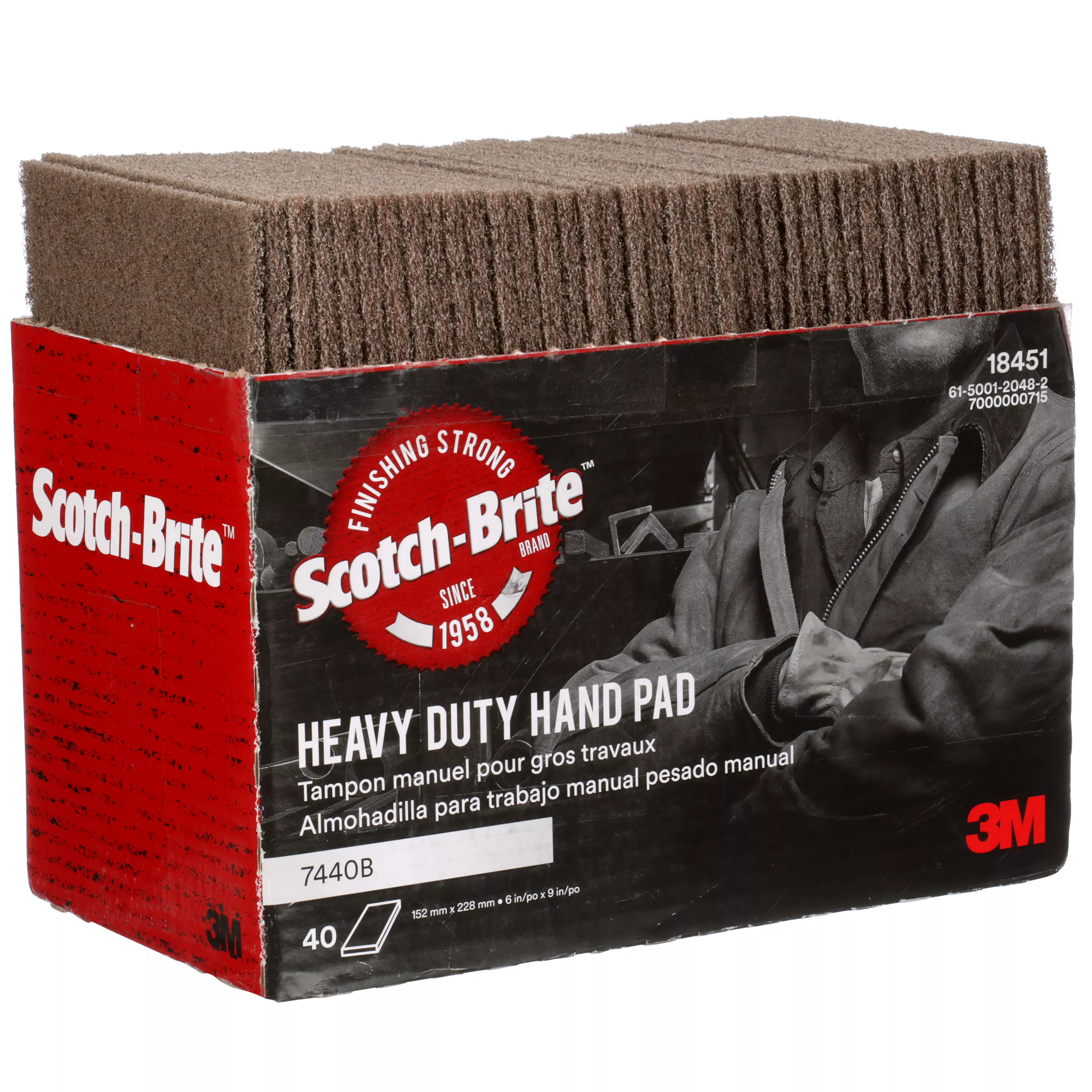 SKU 7000000715 | Scotch-Brite™ Heavy Duty Hand Pad 7440B