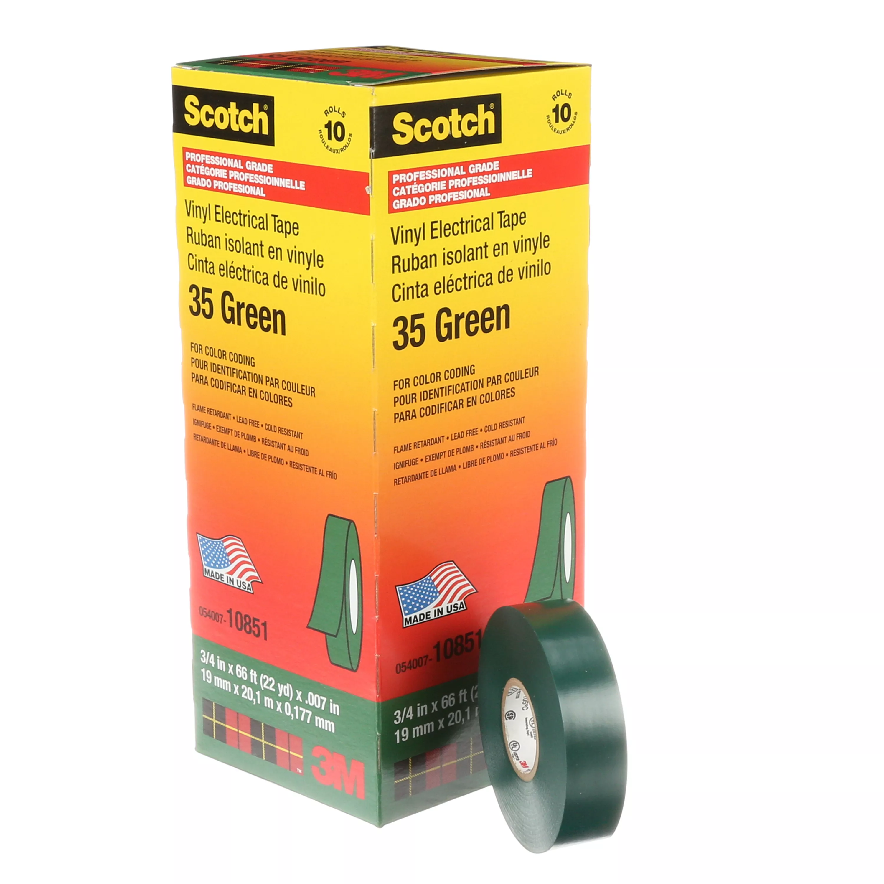 SKU 7000006098 | Scotch® Vinyl Color Coding Electrical Tape 35