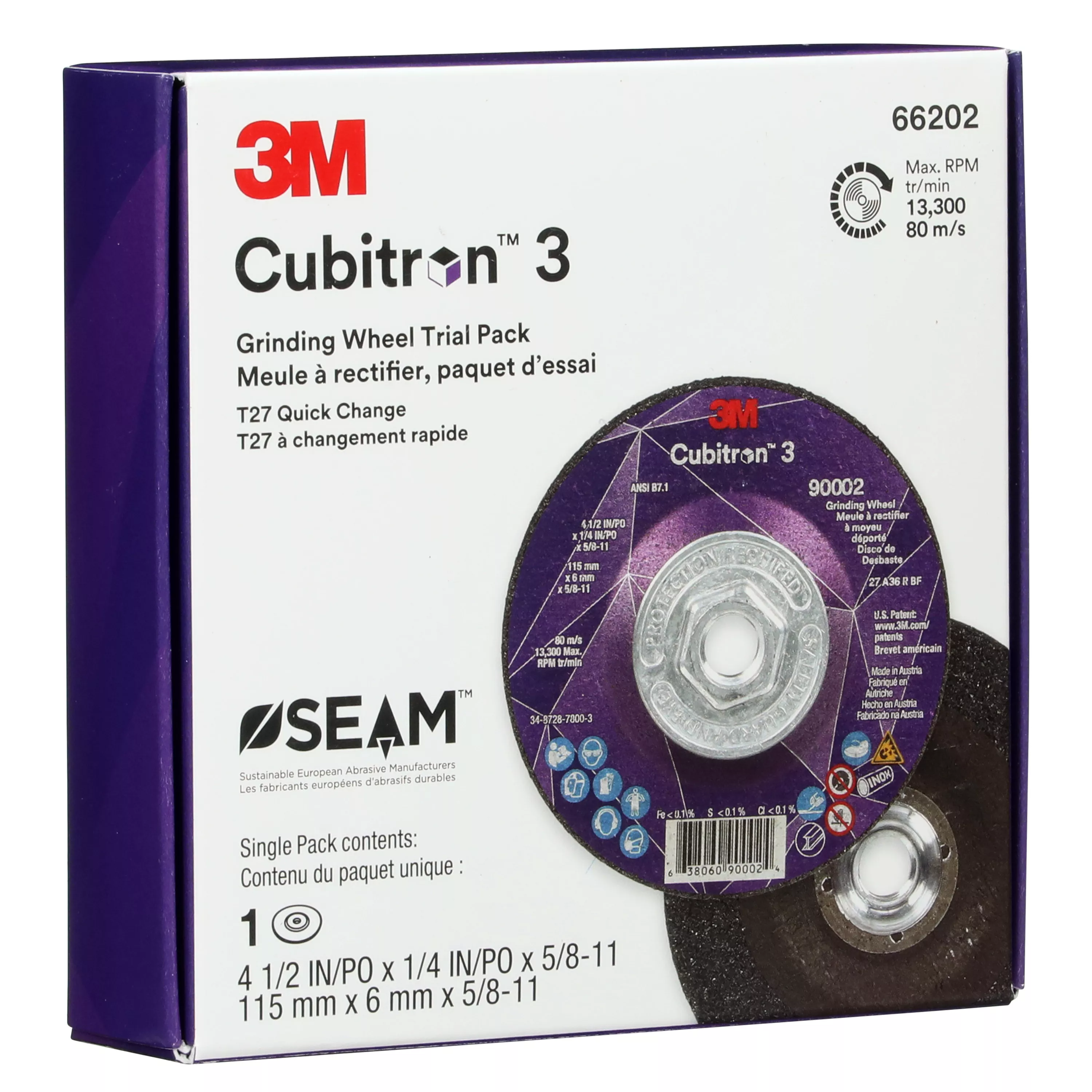 SKU 7100316886 | 3M™ Cubitron™ 3 Depressed Center Grinding Wheel