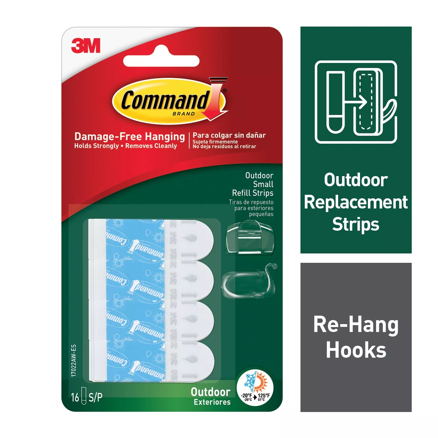 Command™ Outdoor Small Refill Strips 17022AW-ES