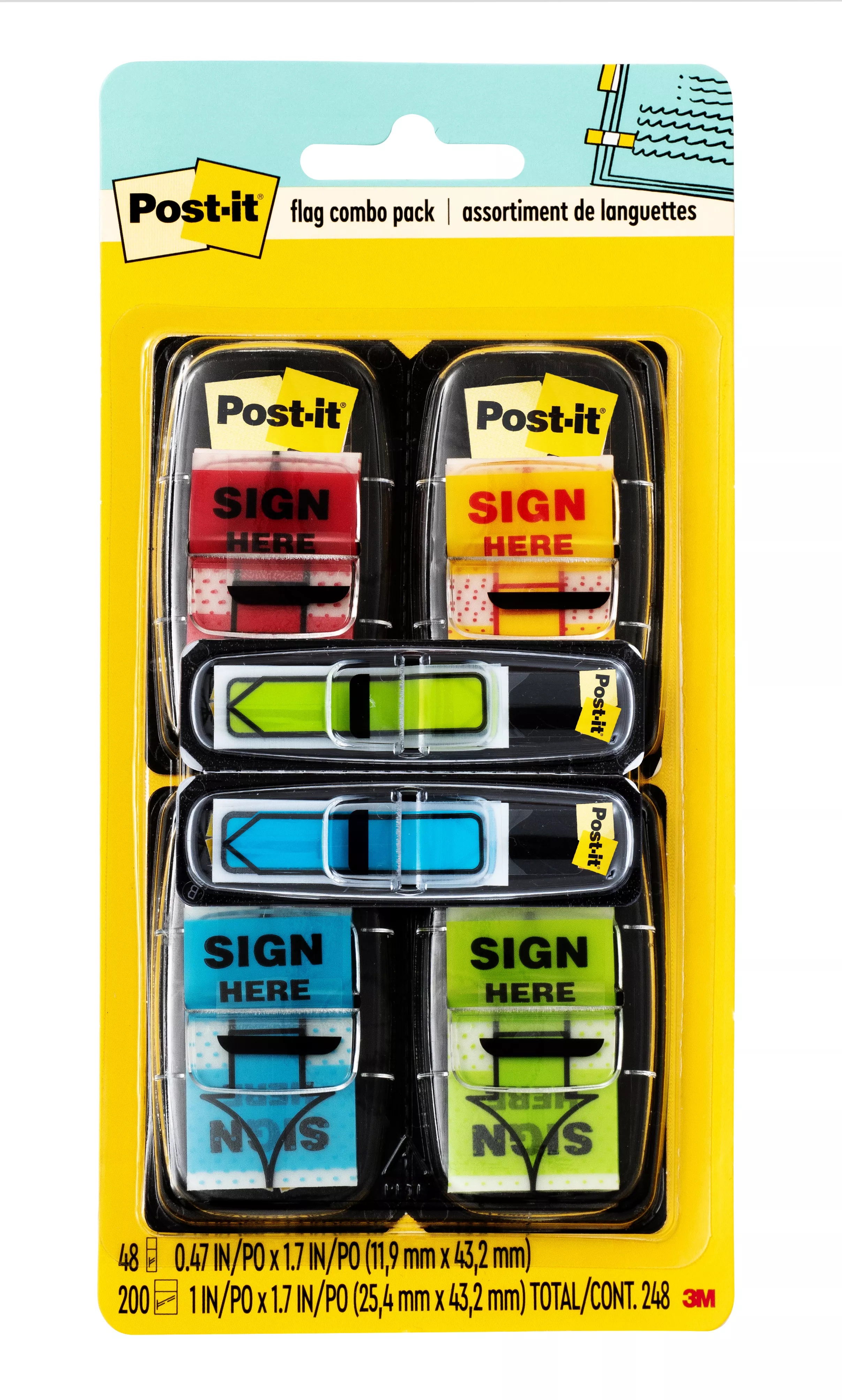 Post-it® Flags 680-SH4VA 1 in. x 1.7 in.