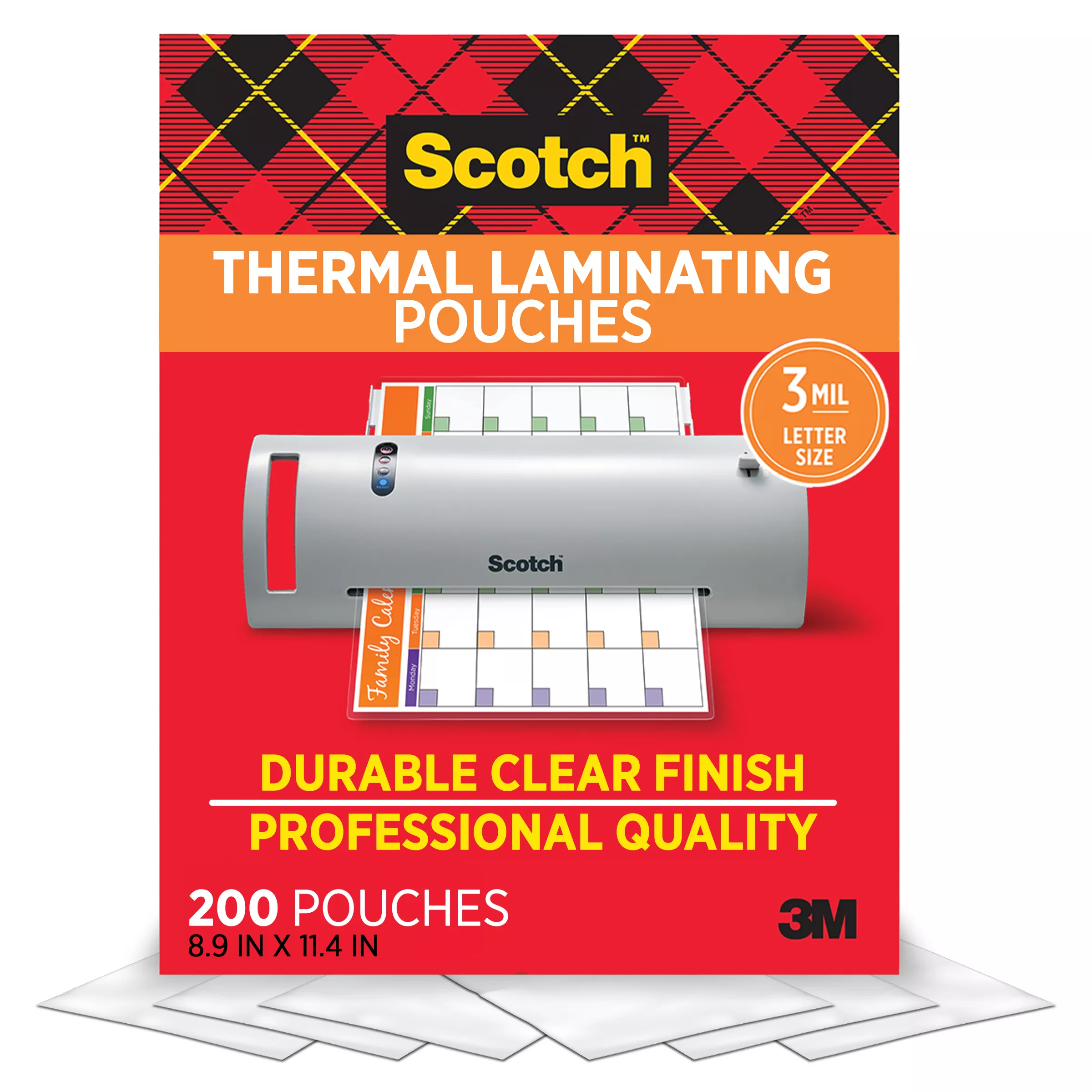 Scotch™ Thermal Pouches TP3854-200, 8.9 in x 11.4 in (228 mm x 291 mm)