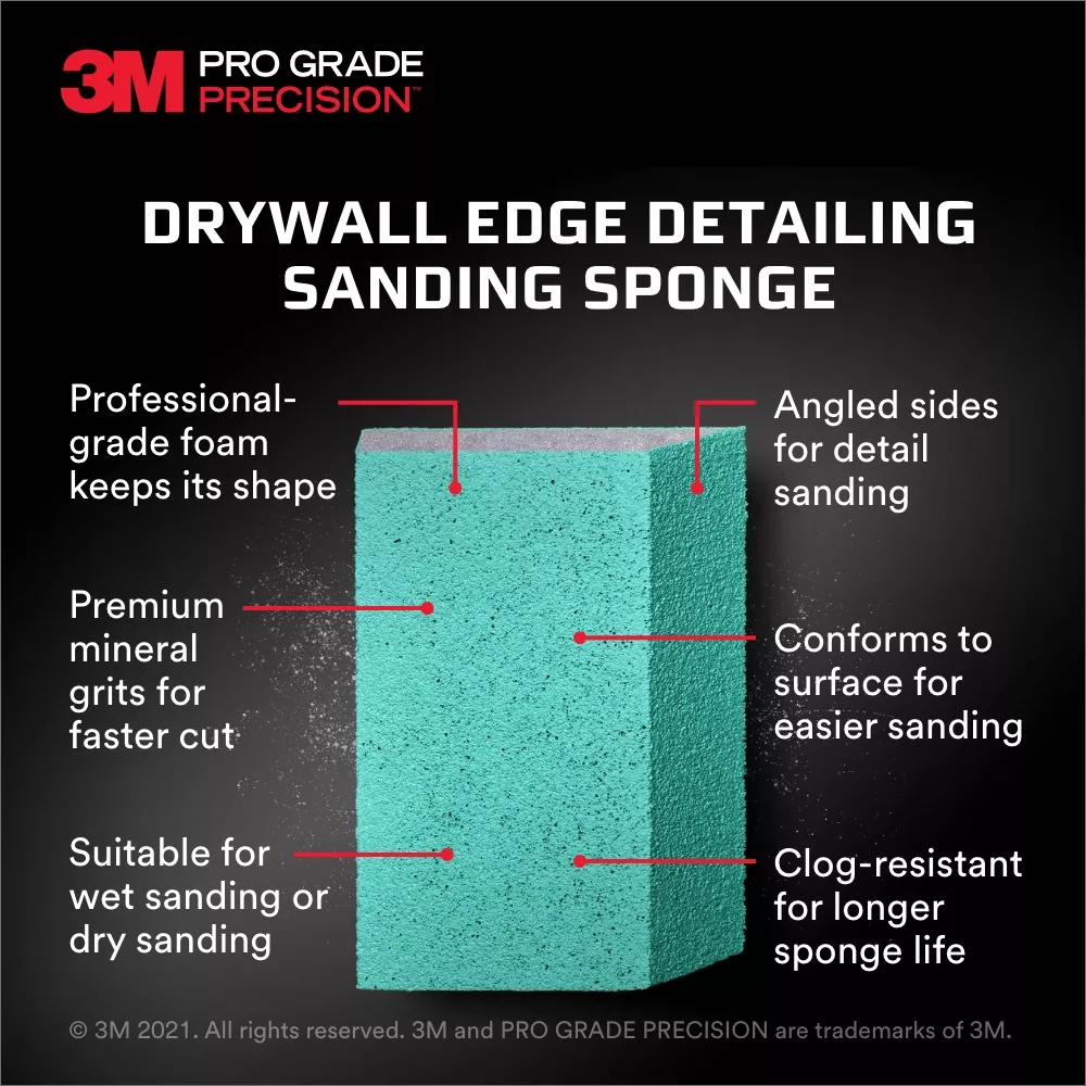 UPC 00076308932510 | 3M™ Pro Grade Precision™ Drywall Edge Detailing Angled Sanding Sponge Fine grit