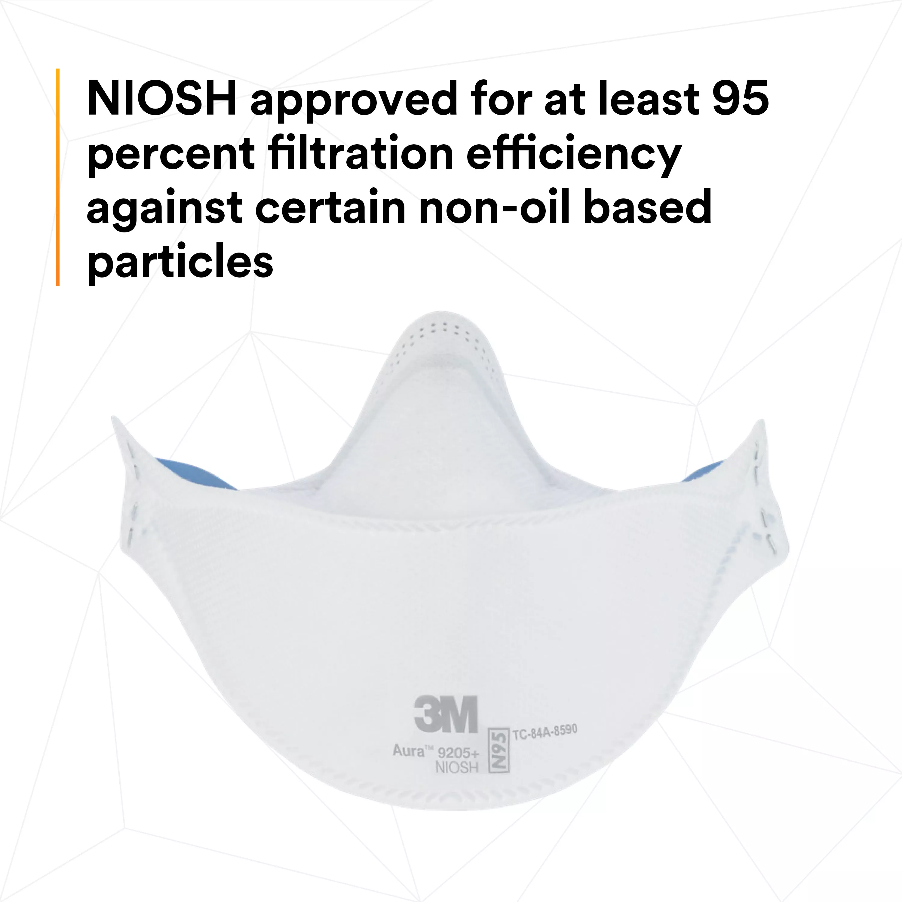 SKU 7100232219 | 3M™ Aura™ Particulate Respirator 9205+