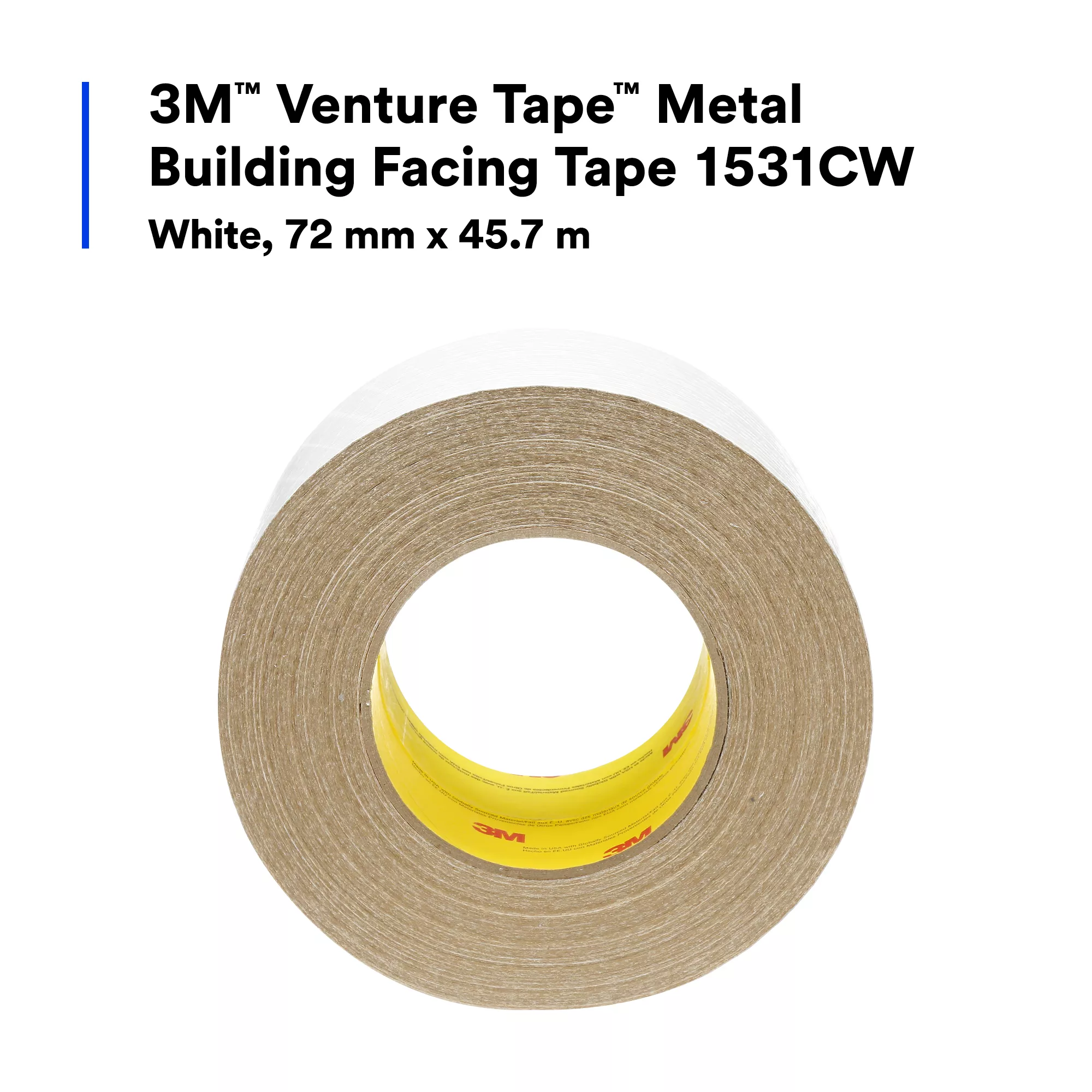 SKU 7100043747 | 3M™ Venture Tape™ Metal Building Facing Tape 1531CW