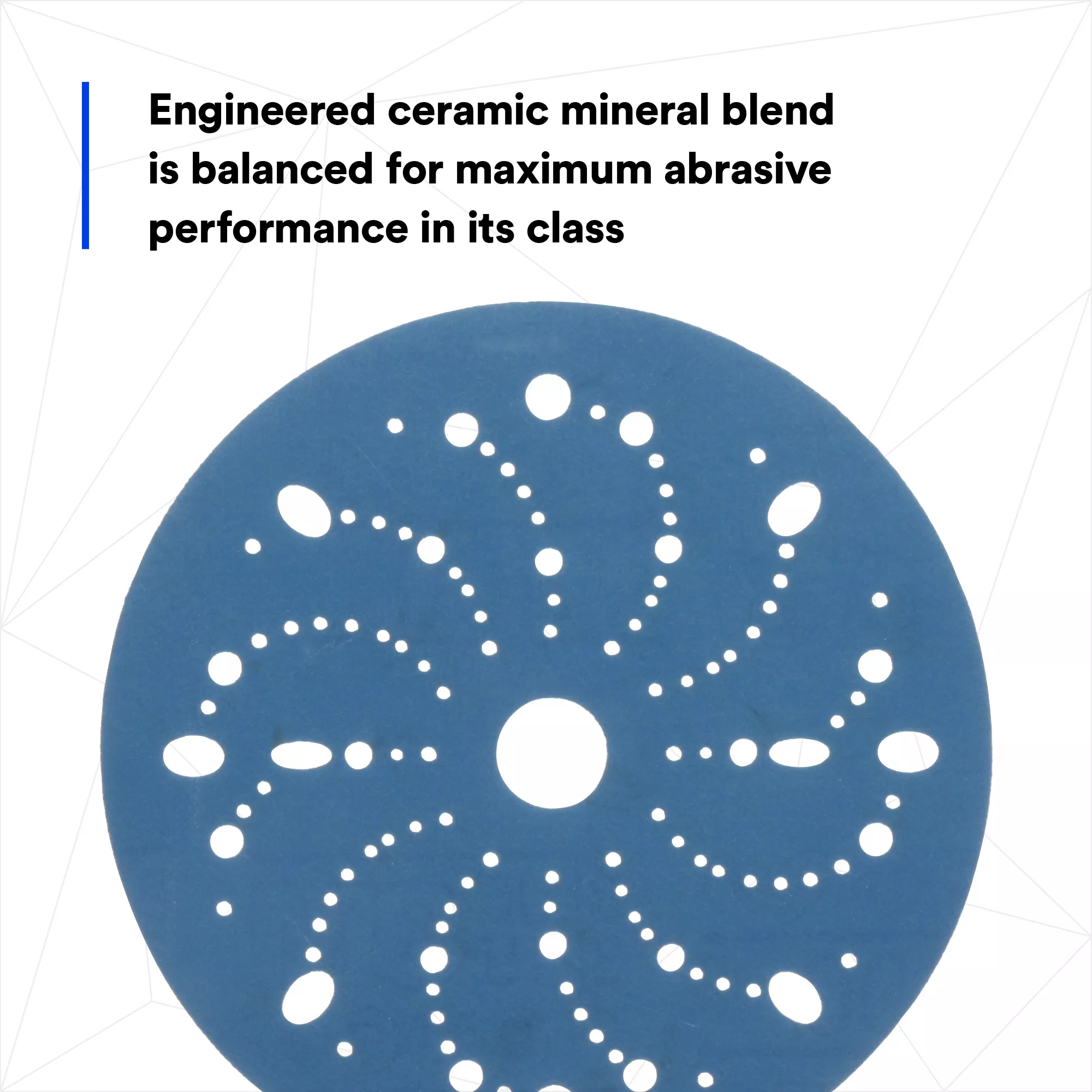 SKU 7100091098 | 3M™ Hookit™ Blue Abrasive Disc 321U Multi-hole